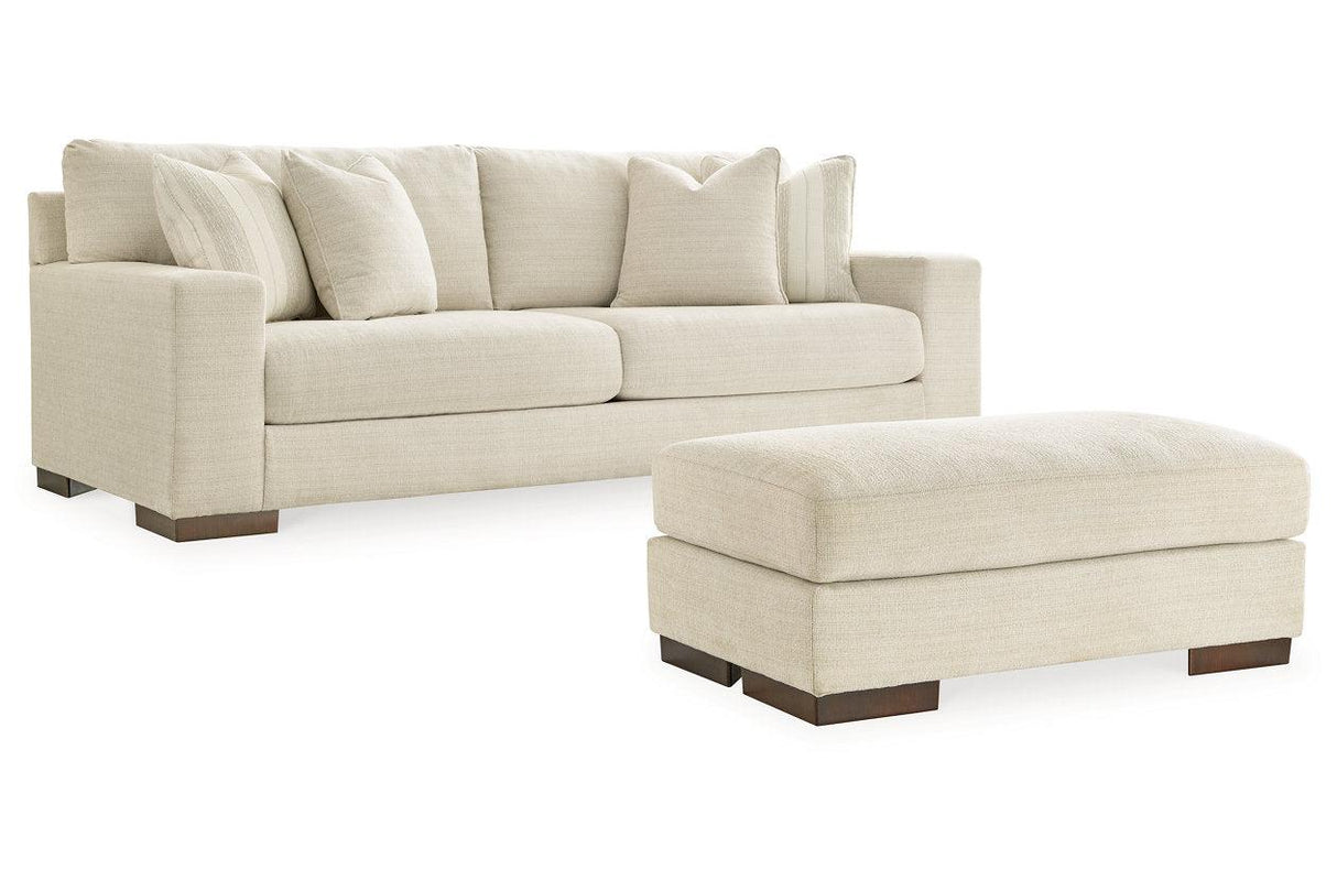 Maggie Birch Sofa and Ottoman by Ashley at Eve Furniture