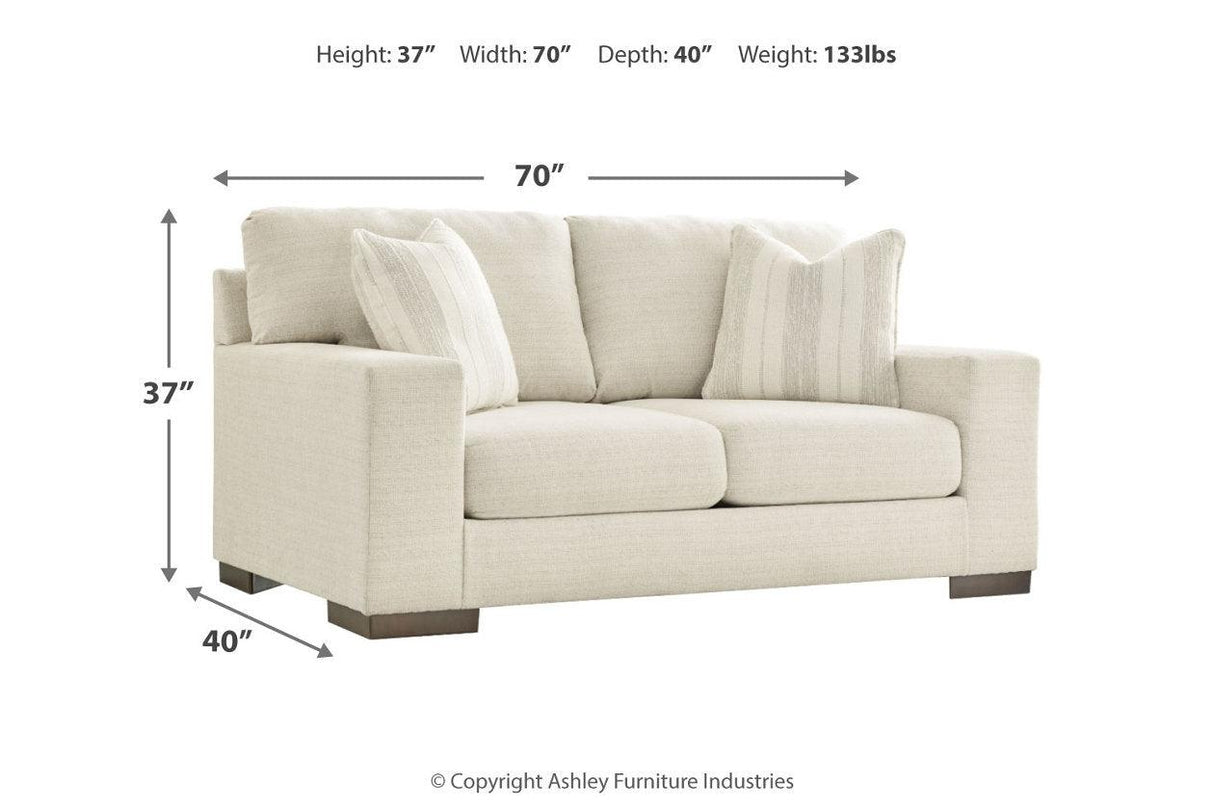 Maggie Birch Sofa, Loveseat and Ottoman by Ashley at Eve Furniture
