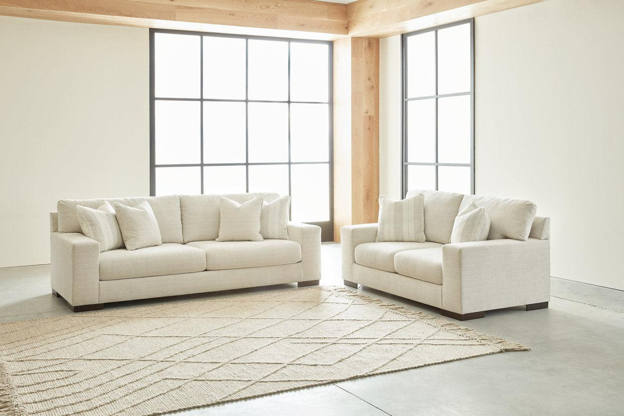 Maggie Birch Sofa, Loveseat and Ottoman by Ashley at Eve Furniture
