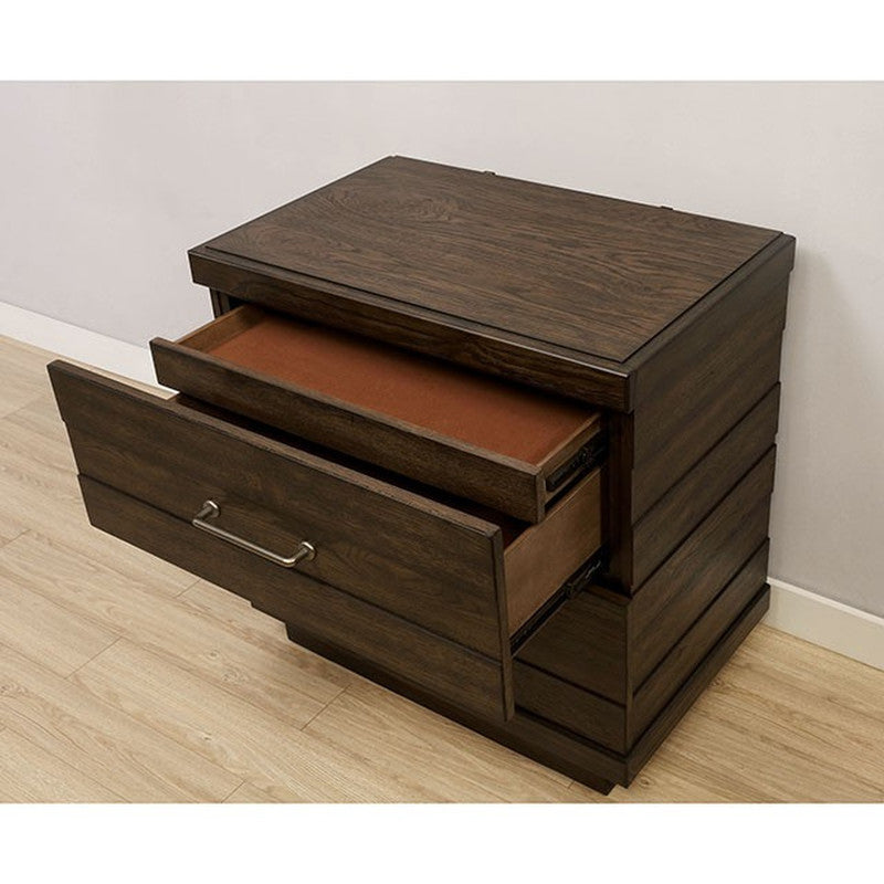 Maggie Walnut Nightstand by Furniture of America at Eve Furniture