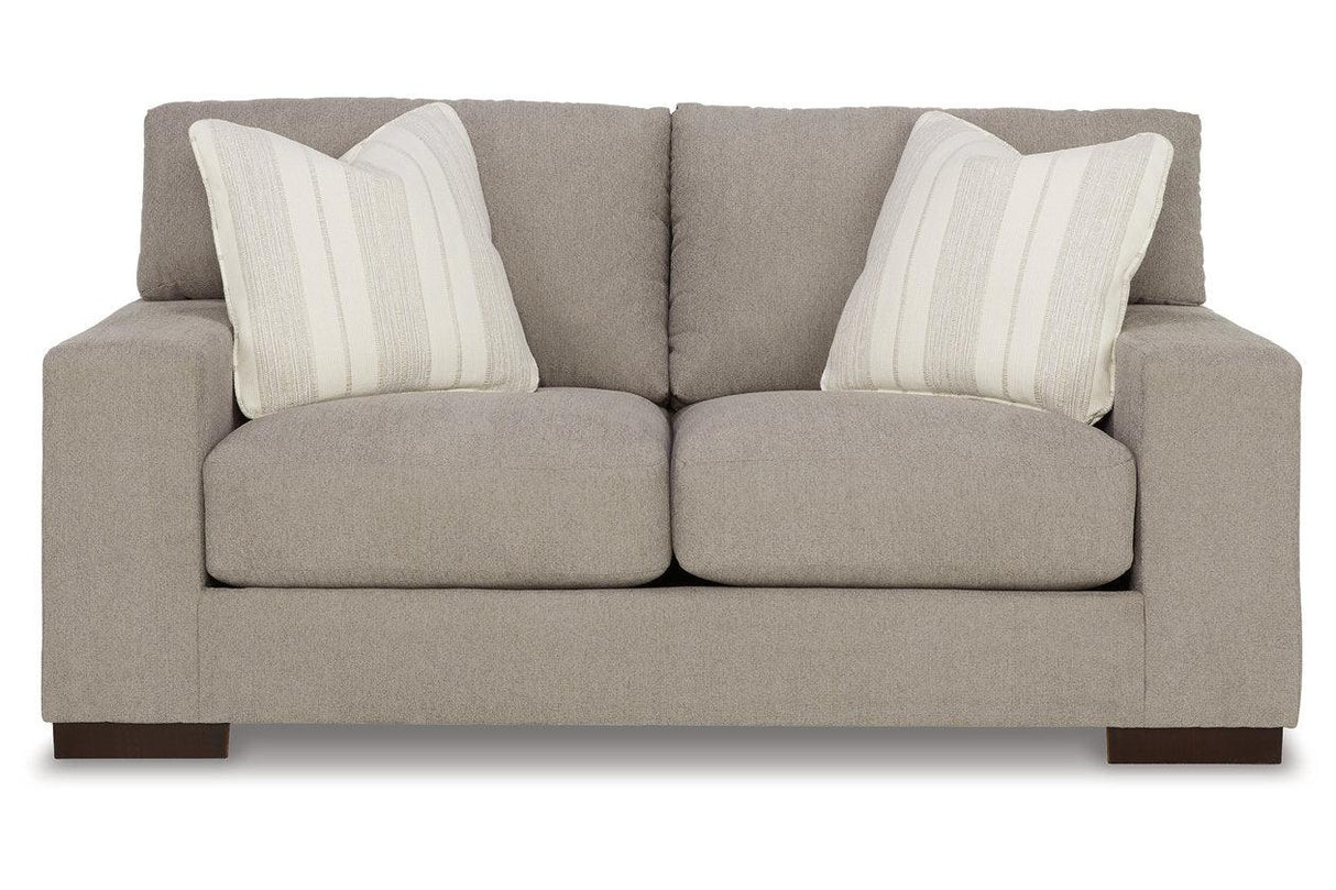 Maggie Flax Sofa, Loveseat, Oversized Chair and Ottoman by Ashley at Eve Furniture