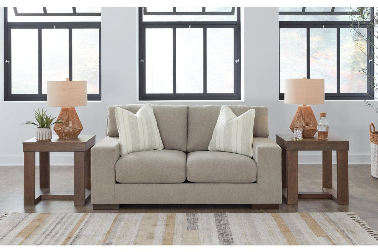 Maggie Flax Sofa, Loveseat, Oversized Chair and Ottoman by Ashley at Eve Furniture