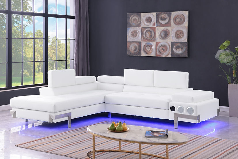 Magic (LED & Speaker) White Sectional by New Era Innovations at Eve Furniture