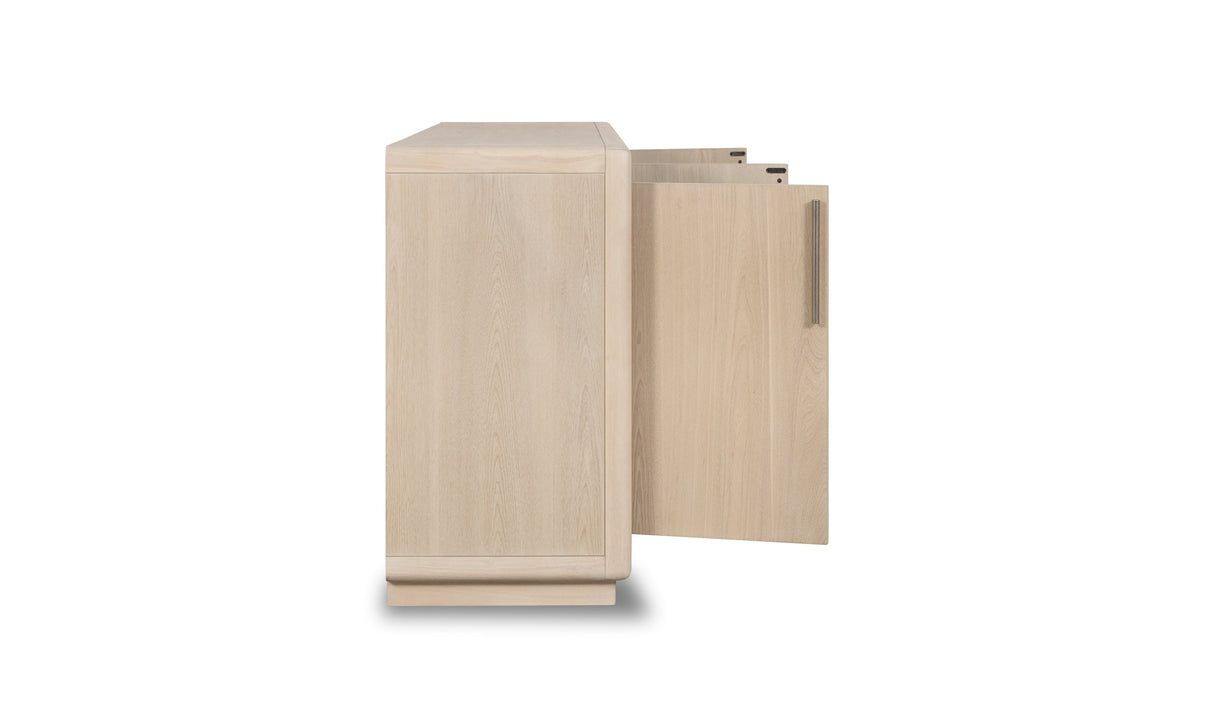 Magnolia 4 Door Wooden Sideboard in Daffodil by Modus Furniture at Eve Furniture