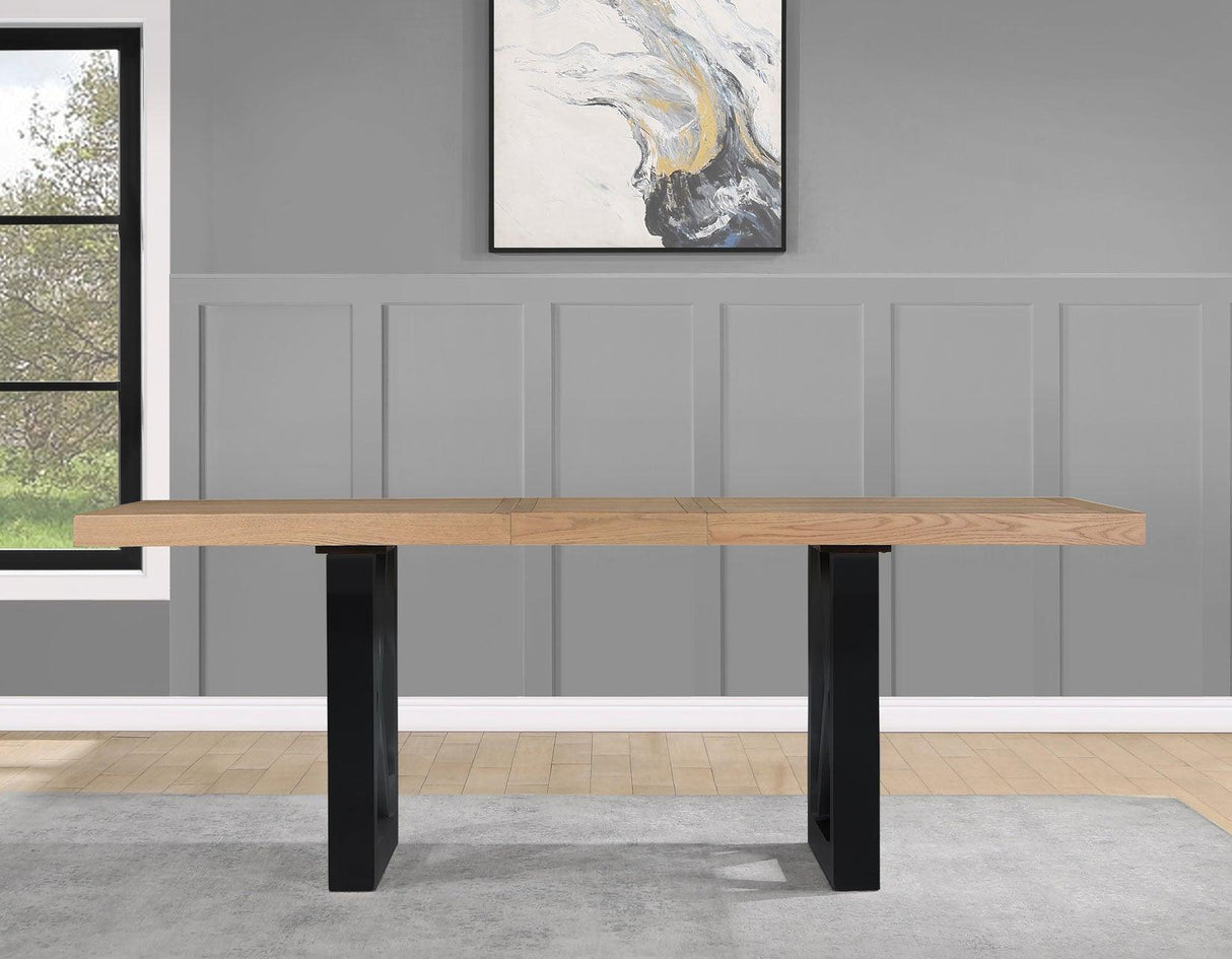 Magnolia 80-96-inch Counter Table w/18-inch Leaf, Black Base by Steve Silver at Eve Furniture