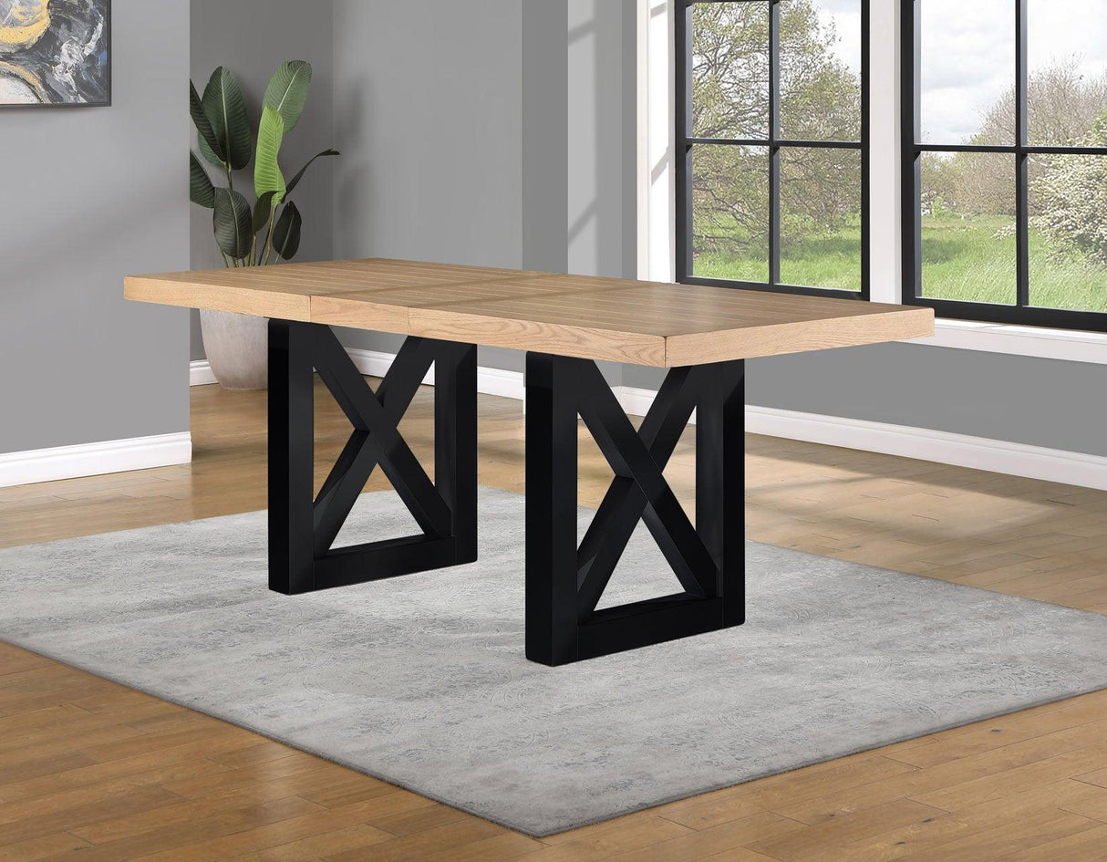 Magnolia 80-96-inch Counter Table w/18-inch Leaf, Black Base by Steve Silver at Eve Furniture