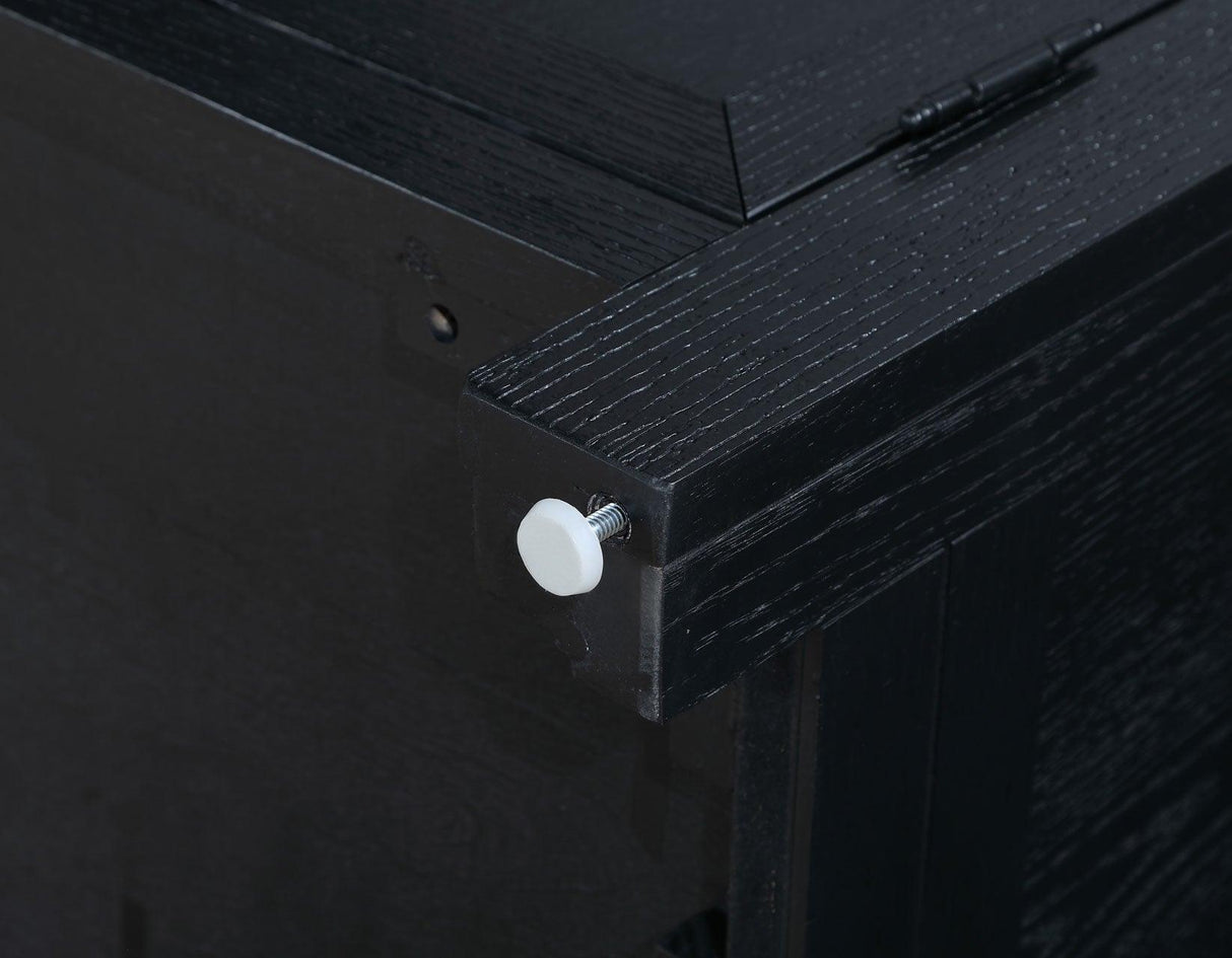 Magnolia Black Curio with Weathered Sand Interior by Steve Silver at Eve Furniture