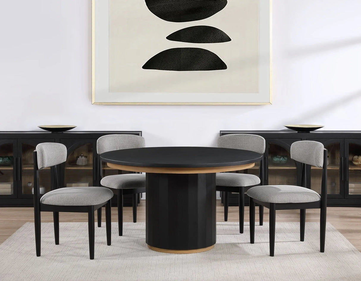 Magnolia Black/Gray Round Dining Room Set by Steve Silver at Eve Furniture