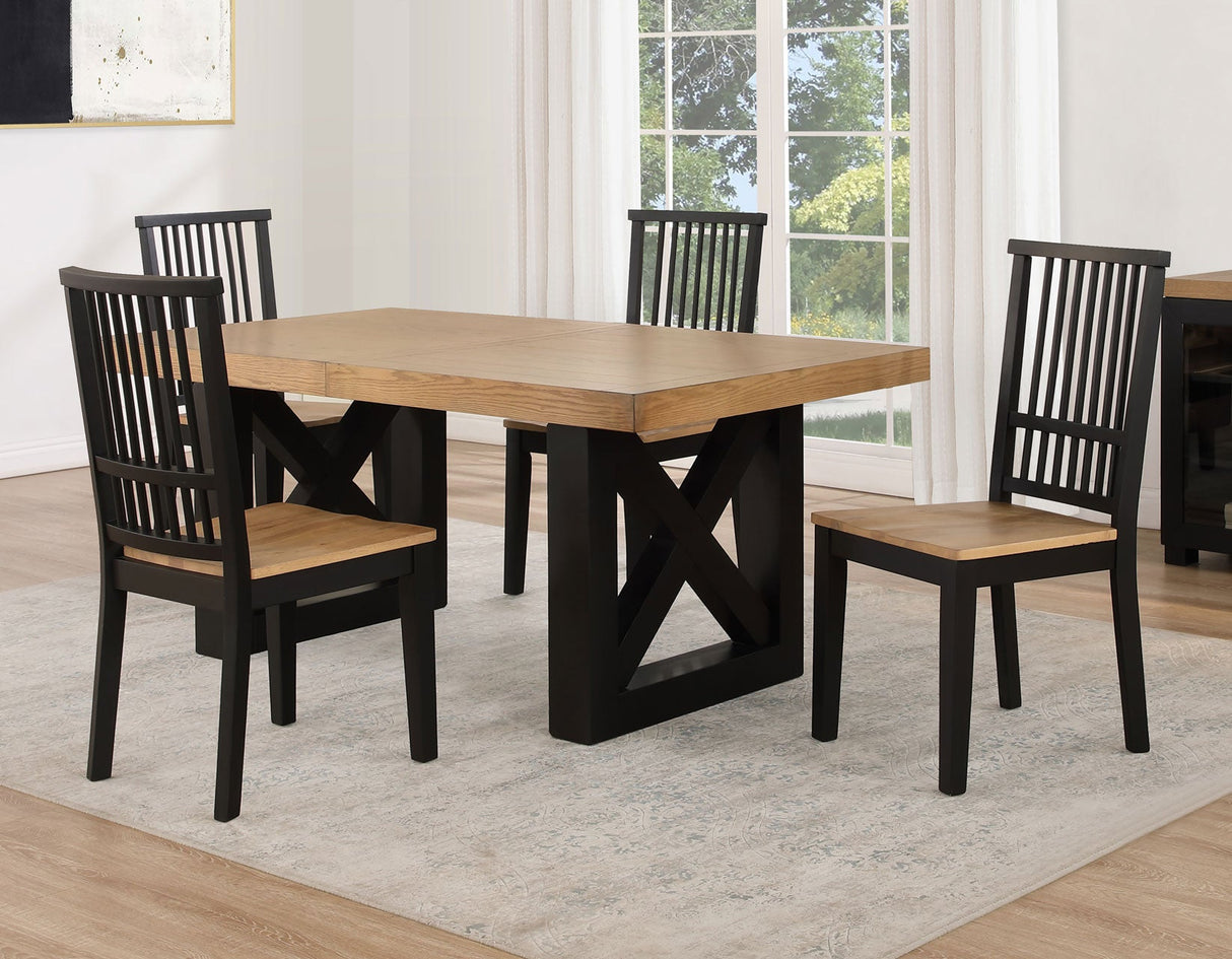 Magnolia Black/Natural Dining Room Set by Steve Silver at Eve Furniture