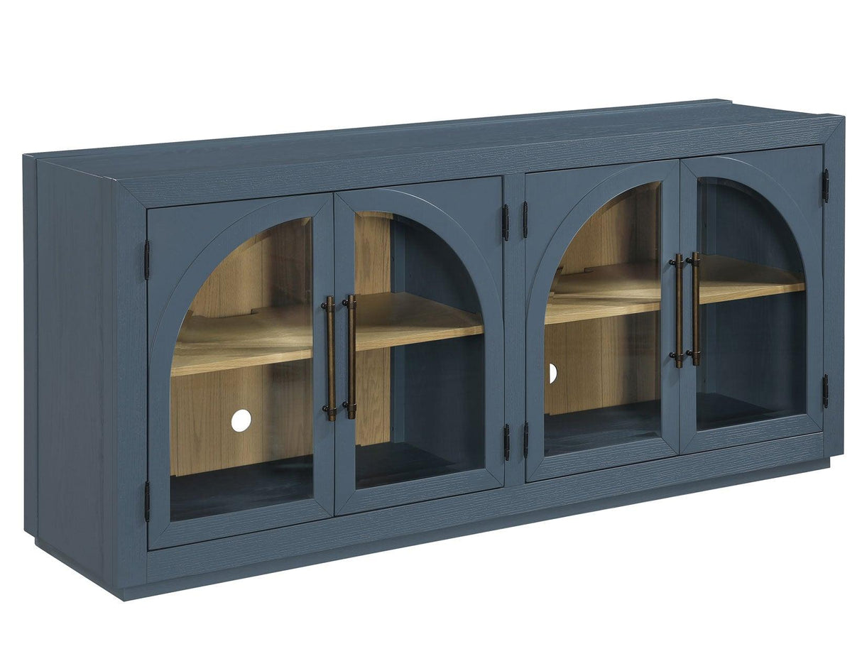 Magnolia Cathedral Doored Server, Dusty Blue Finish by Steve Silver at Eve Furniture