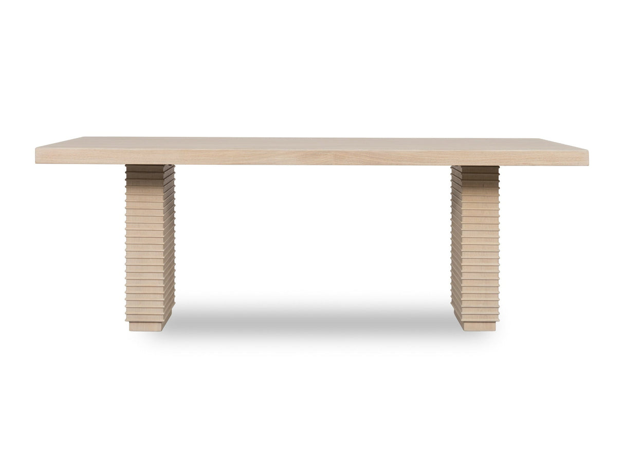 Magnolia Daffodil Double Pedestal Wooden Dining Table by Modus Furniture at Eve Furniture