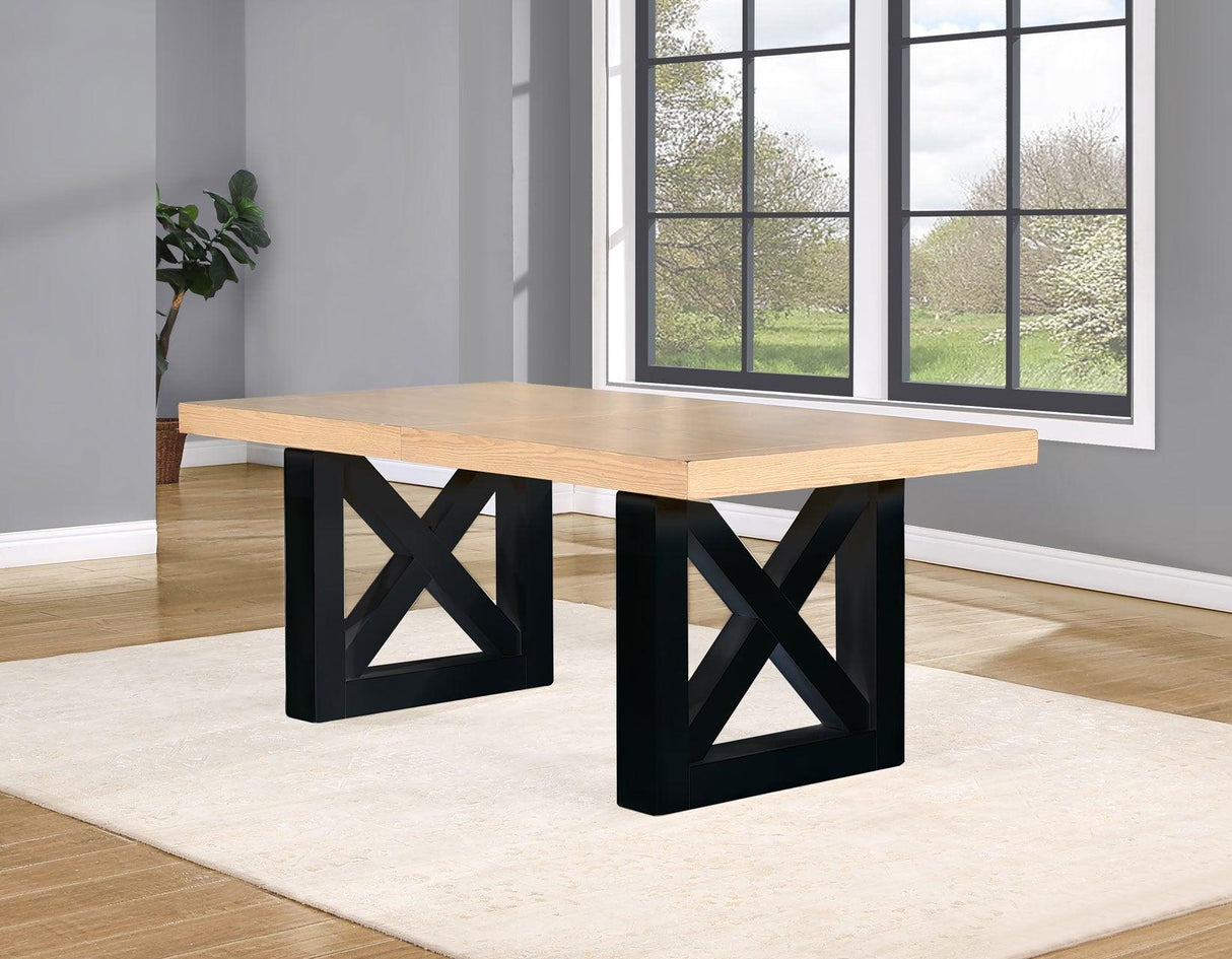Magnolia 72-108-inch Table, Black Base by Steve Silver at Eve Furniture