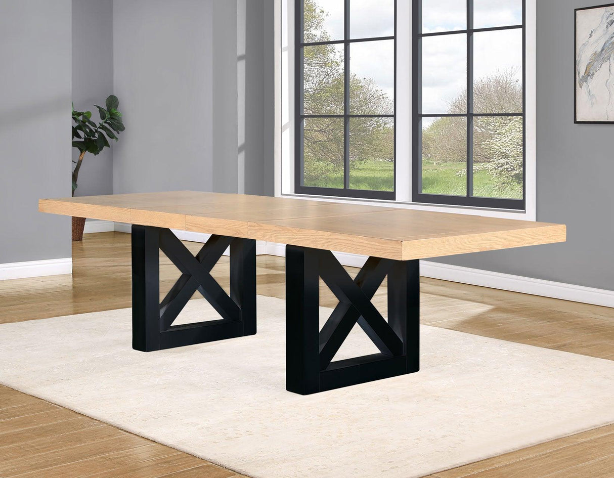 Magnolia 72-108-inch Table, Black Base by Steve Silver at Eve Furniture