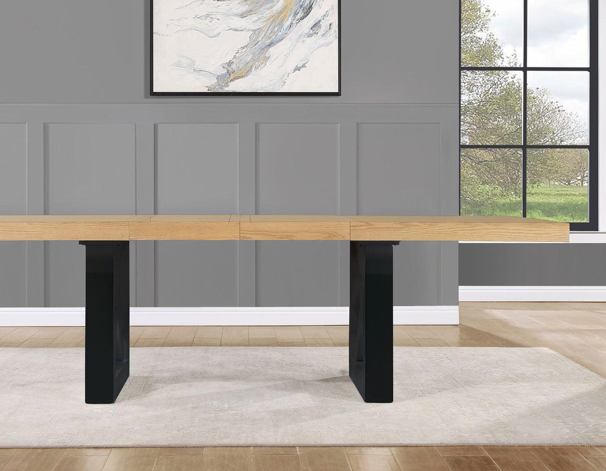 Magnolia 72-108-inch Table, Black Base by Steve Silver at Eve Furniture