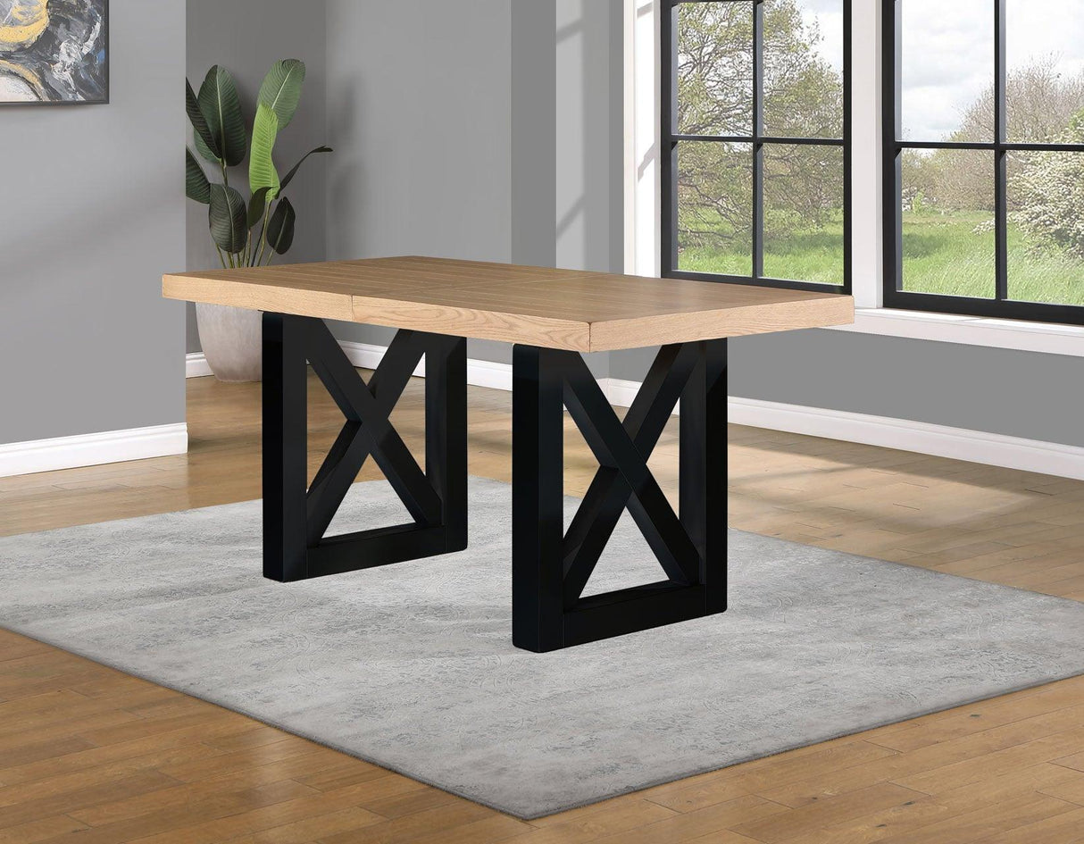 Magnolia 80-96-inch Counter Table w/18-inch Leaf, Black Base by Steve Silver at Eve Furniture