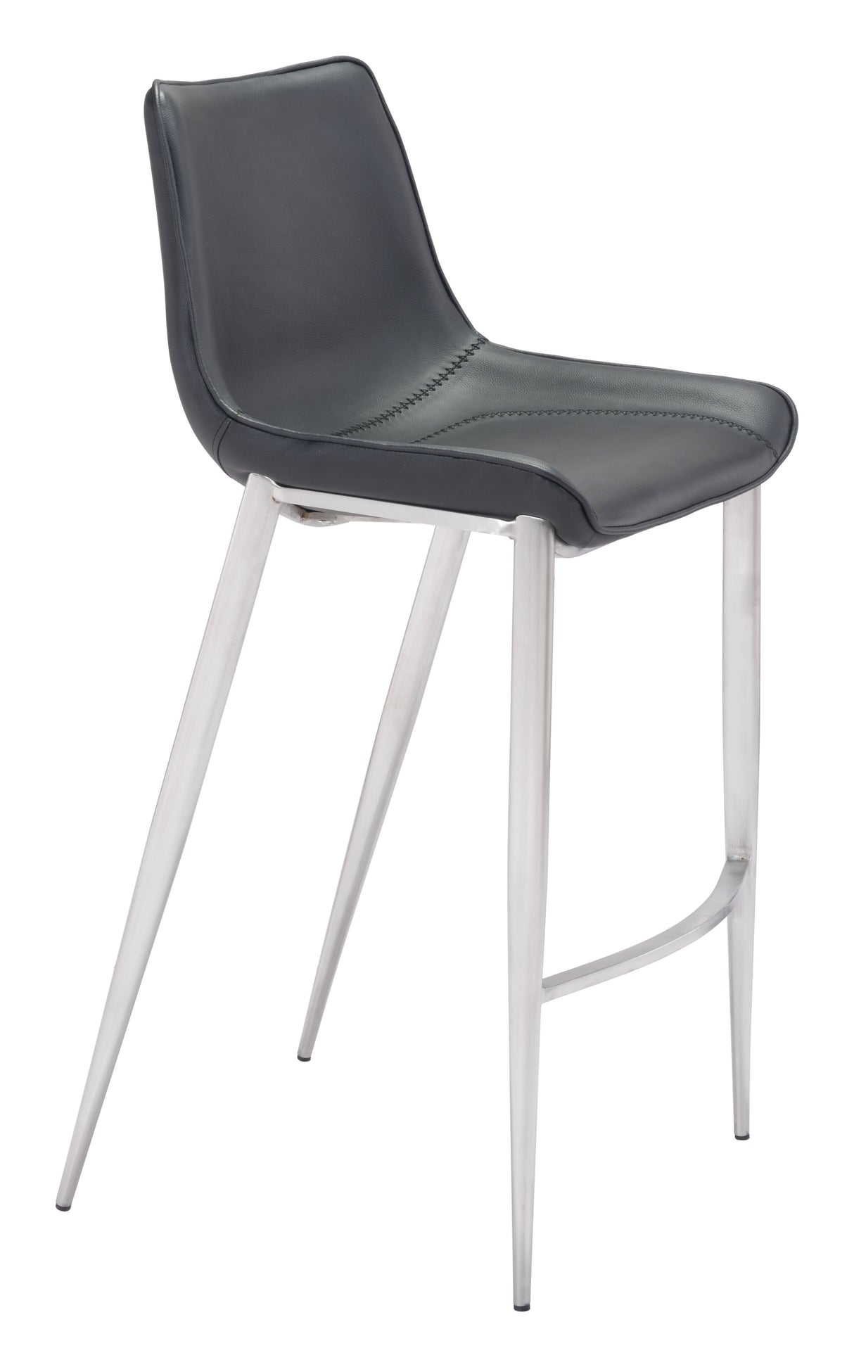 Magnus Black & Silver Barstool (Set of 2) by Zuomod at Eve Furniture