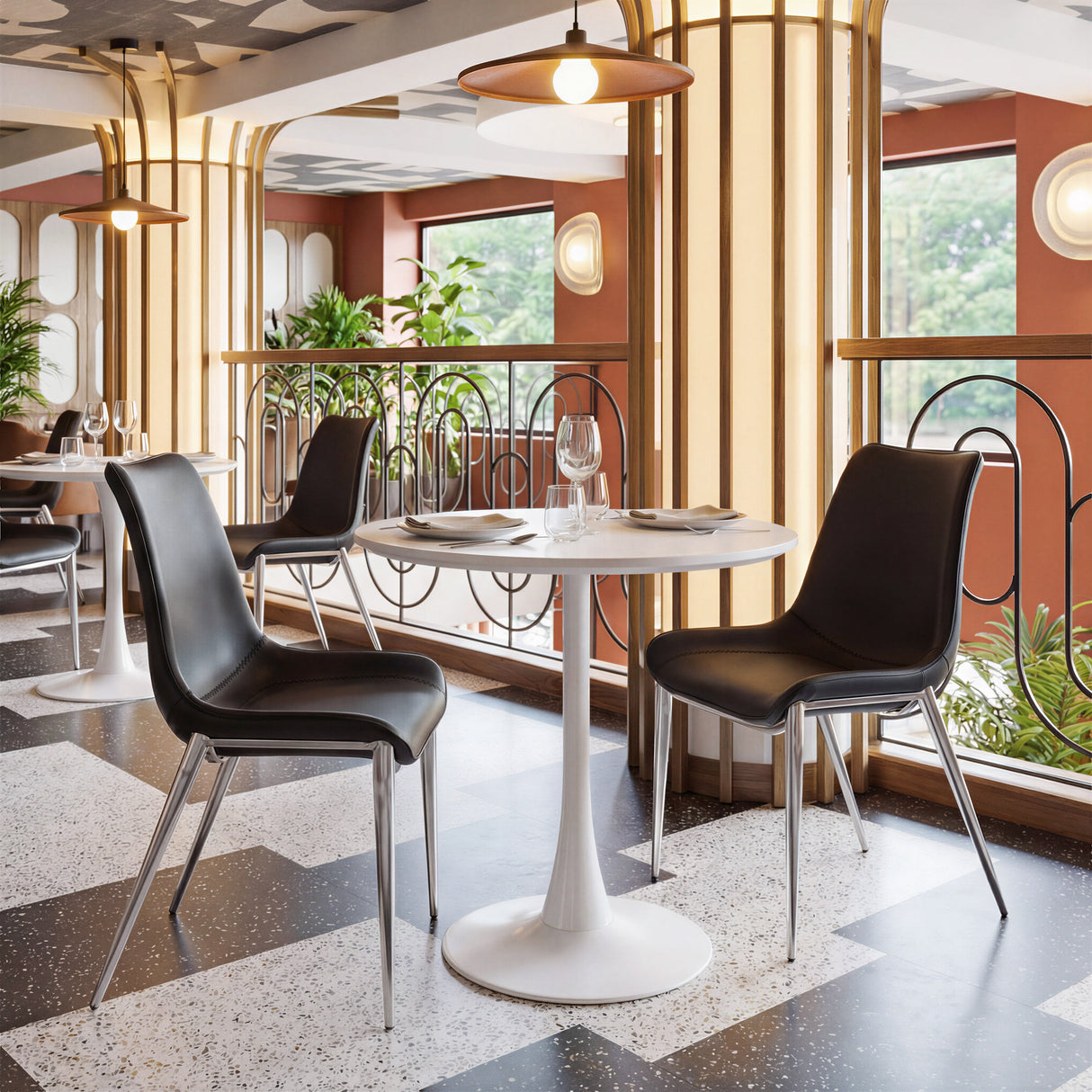 Magnus Black & Silver Dining Chair (Set of 2) by Zuomod at Eve Furniture