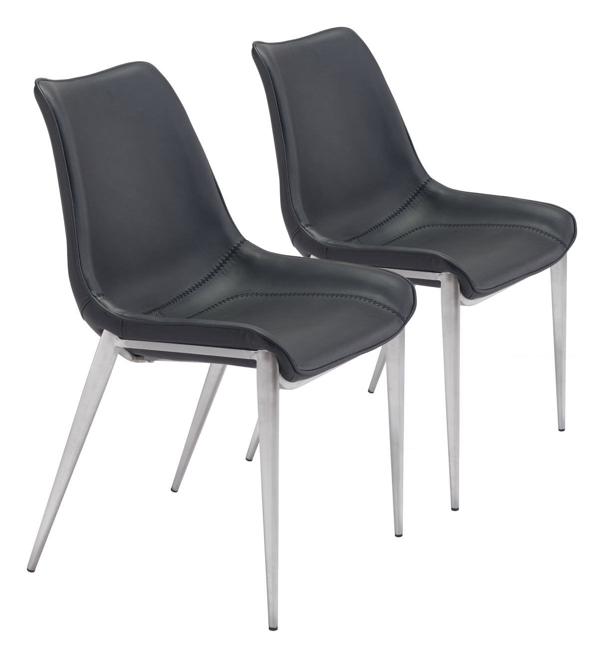 Magnus Black & Silver Dining Chair (Set of 2) by Zuomod at Eve Furniture