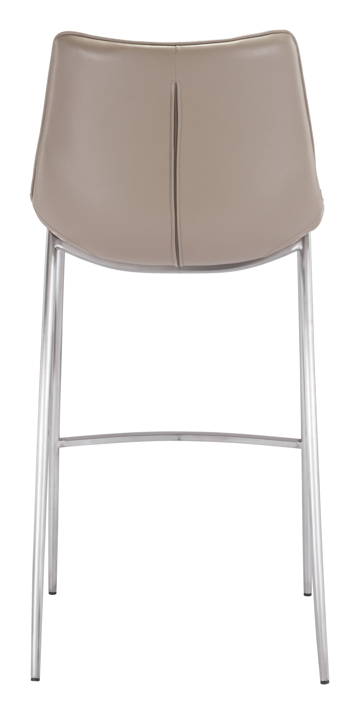 Magnus Brown & Silver Barstool (Set of 2) by Zuomod at Eve Furniture