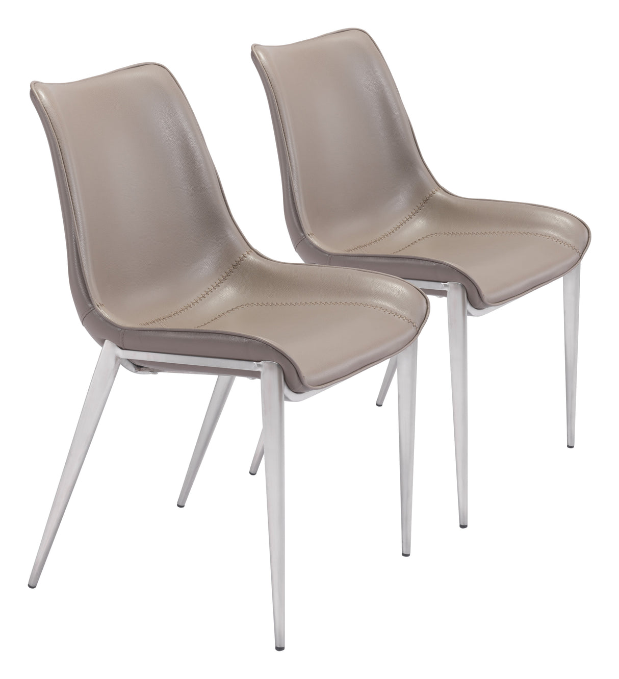 Magnus Brown & Silver Dining Chair (Set of 2) by Zuomod at Eve Furniture