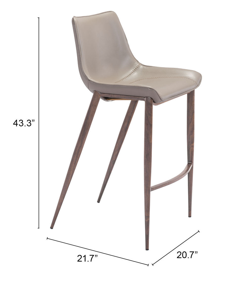 Magnus Brown & Walnut Barstool (Set of 2) by Zuomod at Eve Furniture