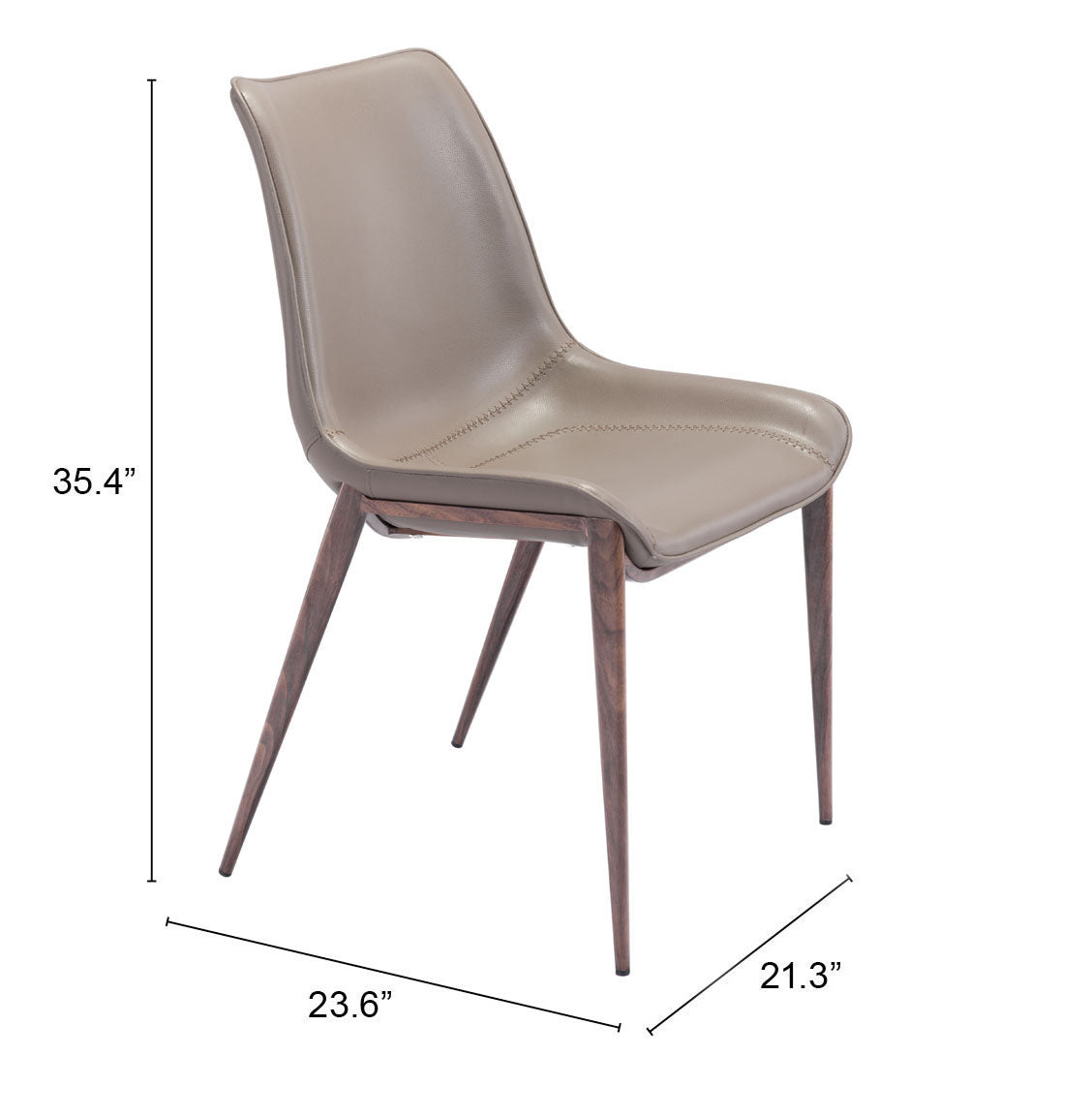 Magnus Brown & Walnut Dining Chair (Set of 2) by Zuomod at Eve Furniture