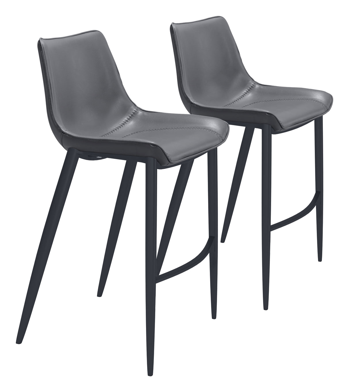 Magnus Dark Gray & Black Barstool (Set of 2) by Zuomod at Eve Furniture