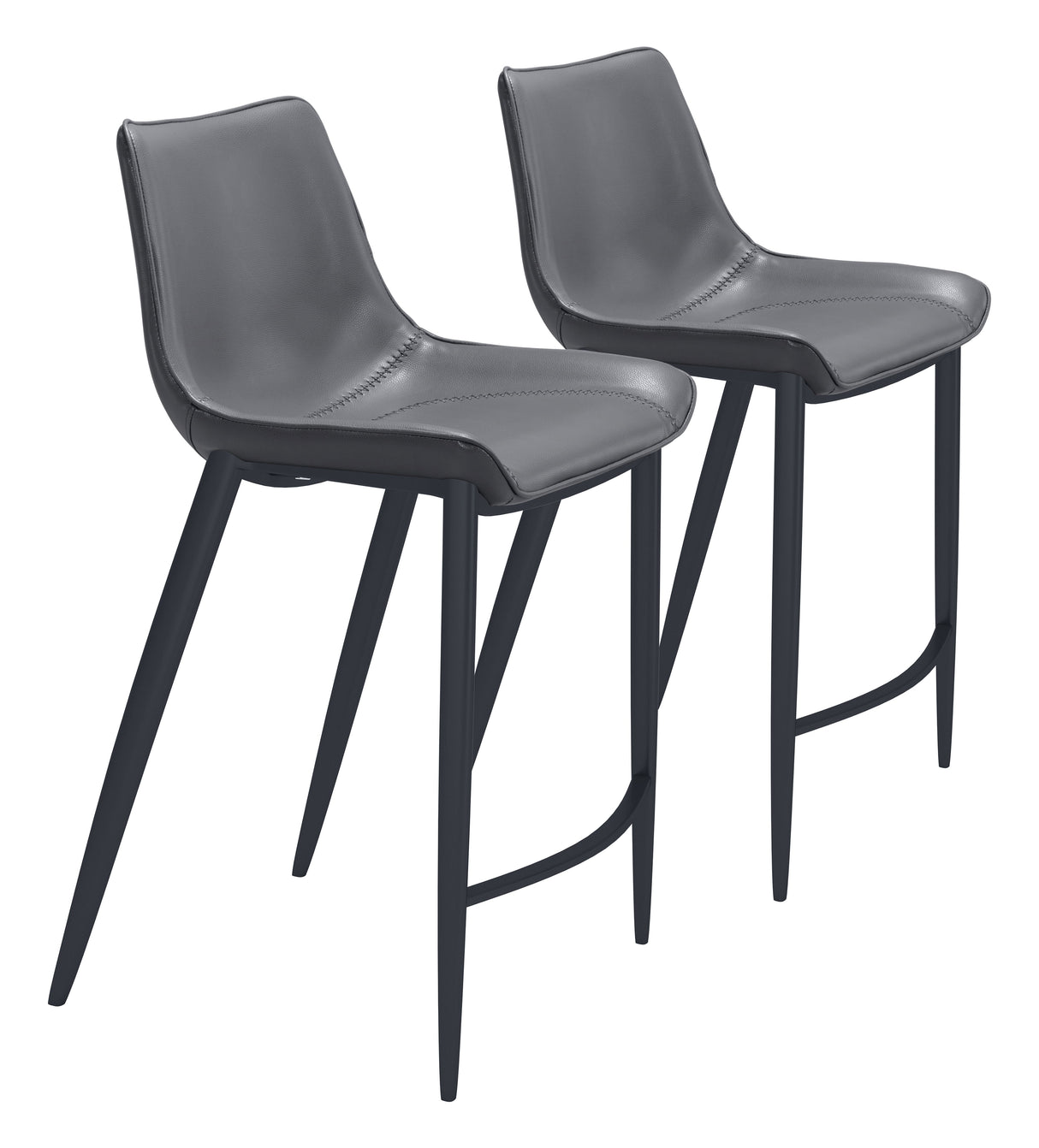 Magnus Dark Gray & Black Counter Stool (Set of 2) by Zuomod at Eve Furniture