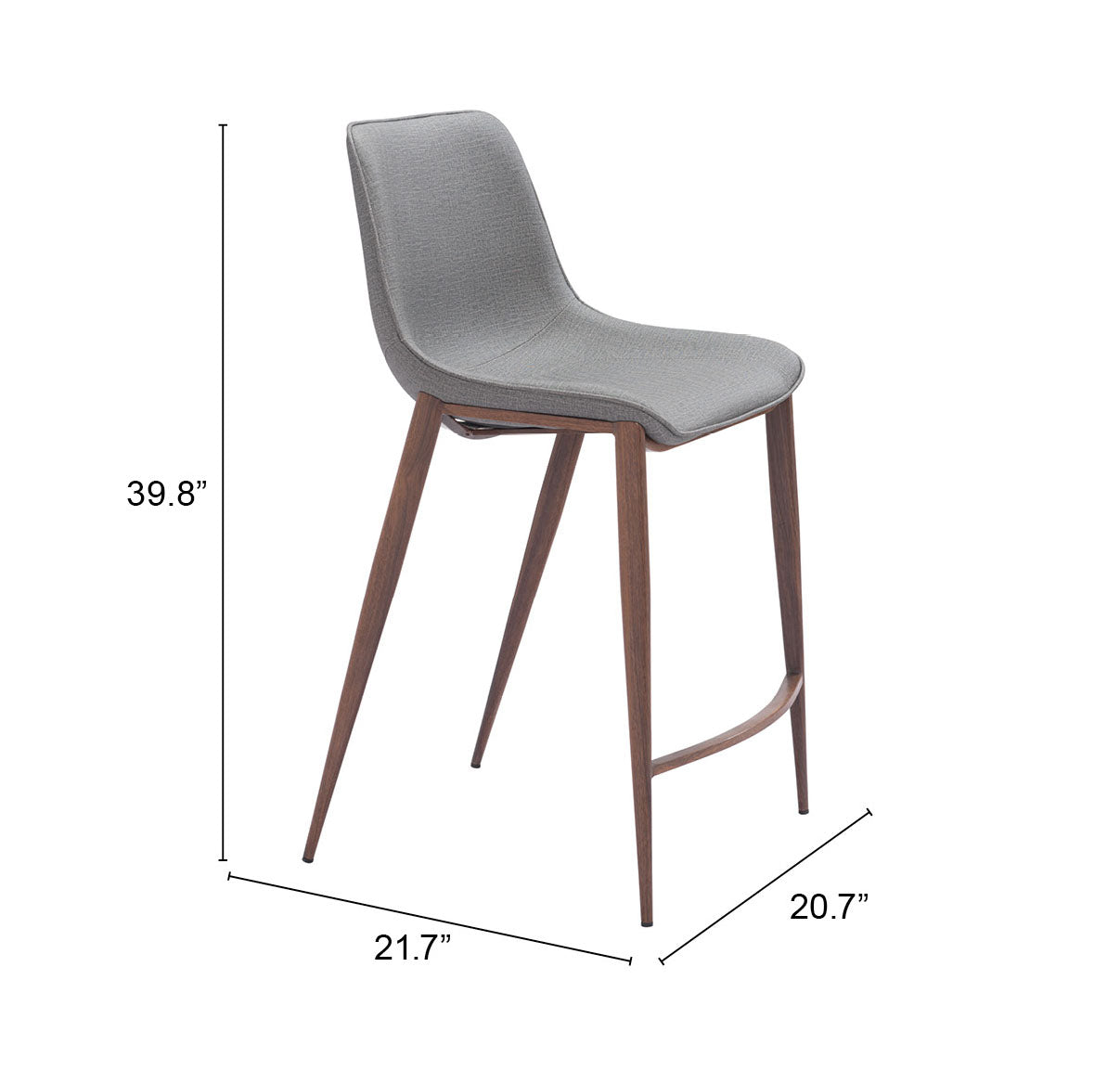 Magnus Slate Gray & Walnut Counter Stool (Set of 2) by Zuomod at Eve Furniture