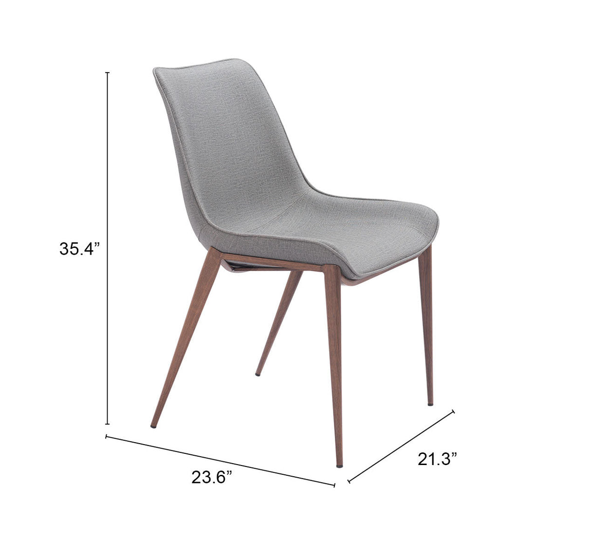 Magnus Slate Gray & Walnut Dining Chair (Set of 2) by Zuomod at Eve Furniture
