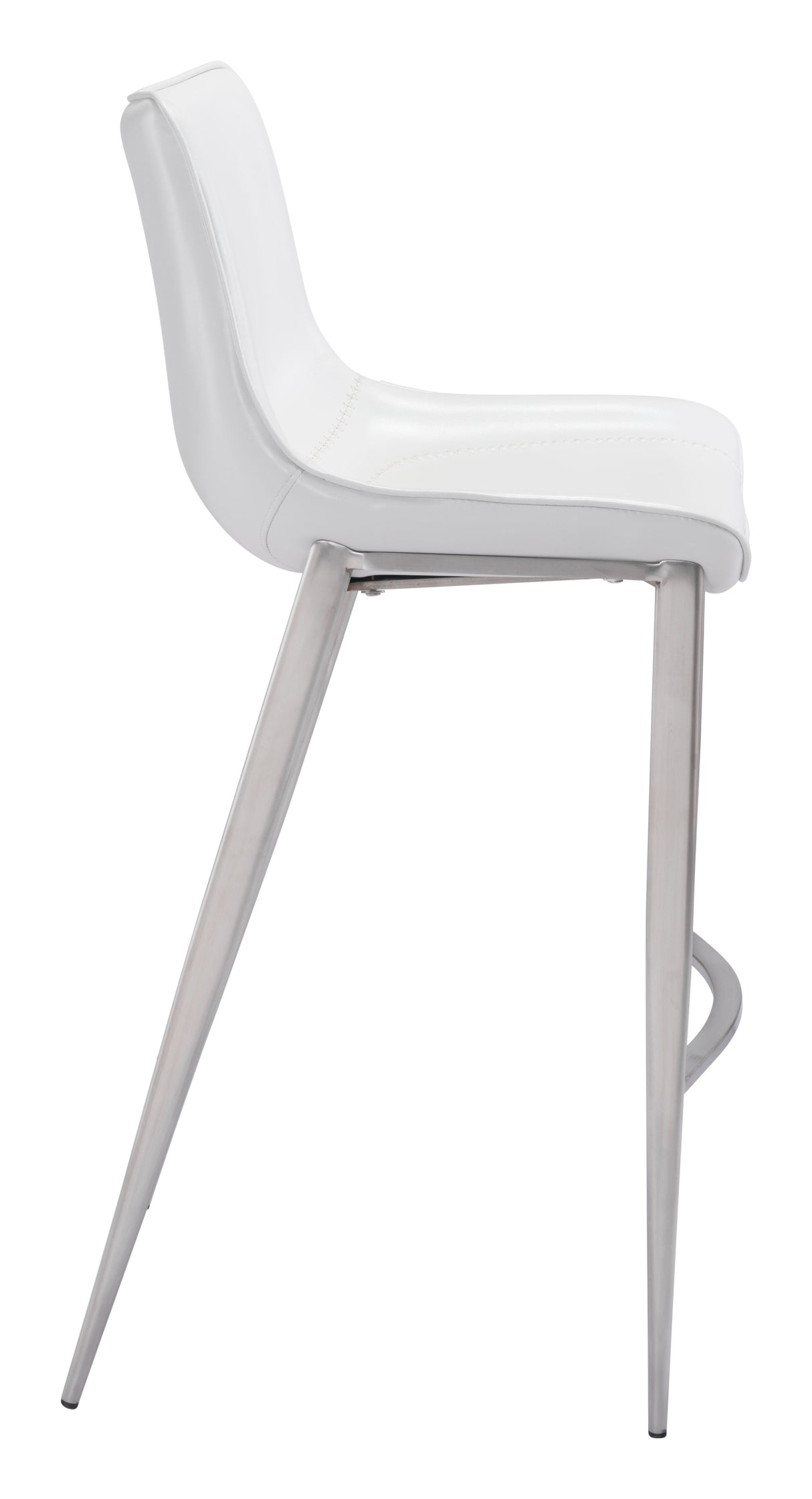 Magnus White & Silver Barstool (Set of 2) by Zuomod at Eve Furniture