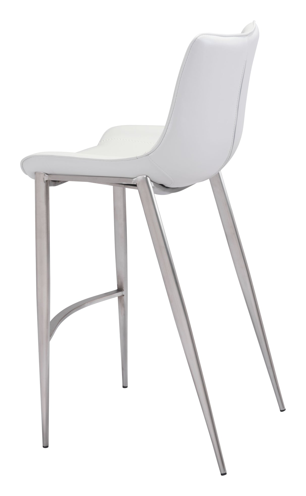 Magnus White & Silver Barstool (Set of 2) by Zuomod at Eve Furniture