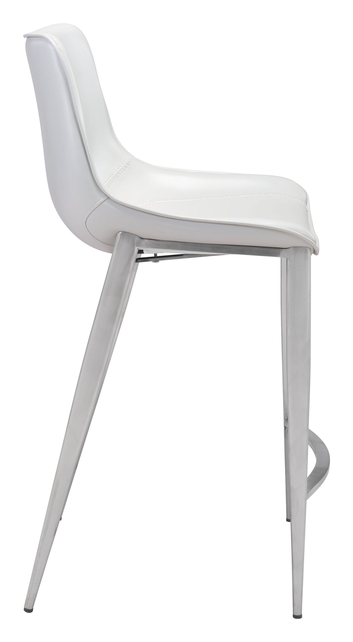 Magnus White & Silver Counter Stool (Set of 2) by Zuomod at Eve Furniture