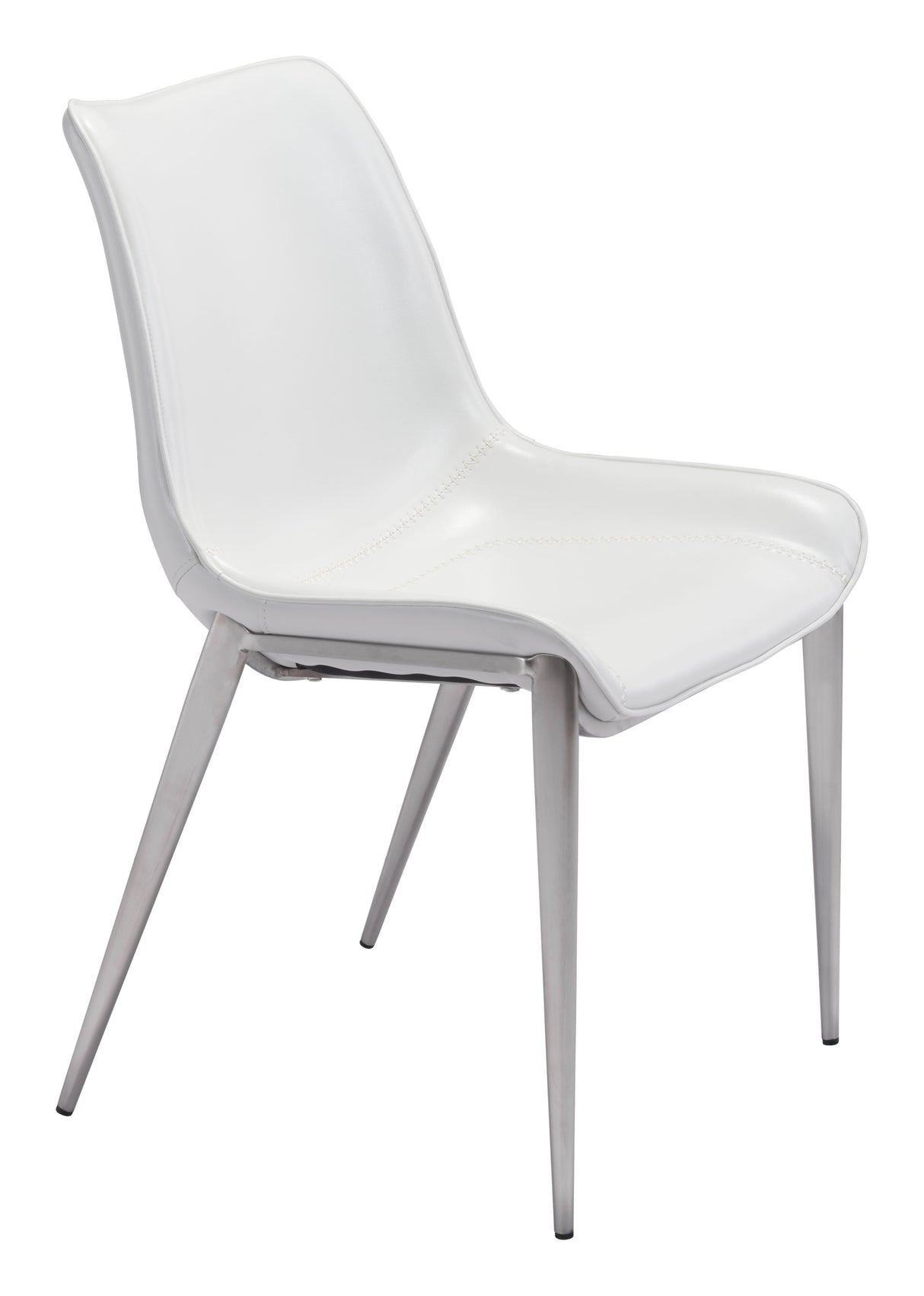 Magnus White & Silver Dining Chair (Set of 2) by Zuomod at Eve Furniture