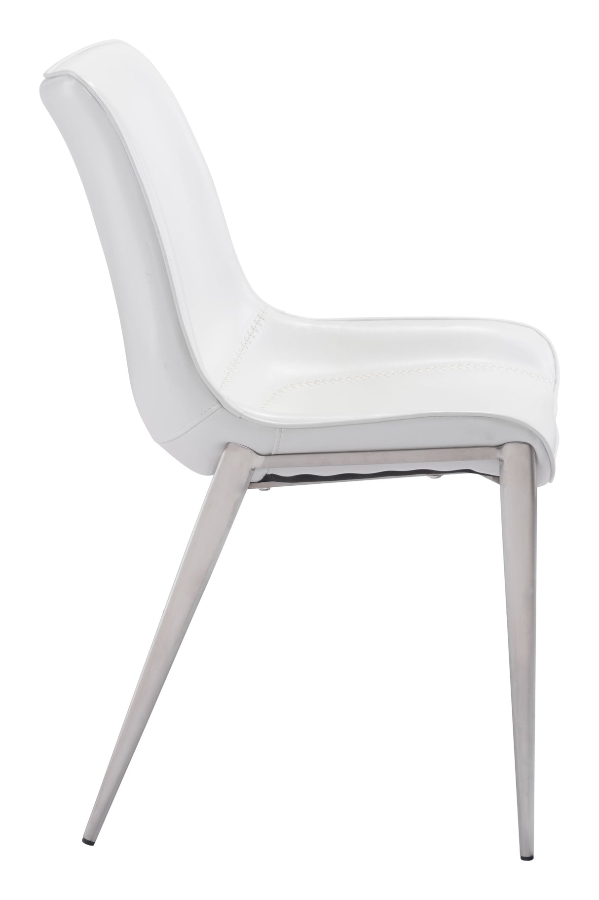 Magnus White & Silver Dining Chair (Set of 2) by Zuomod at Eve Furniture