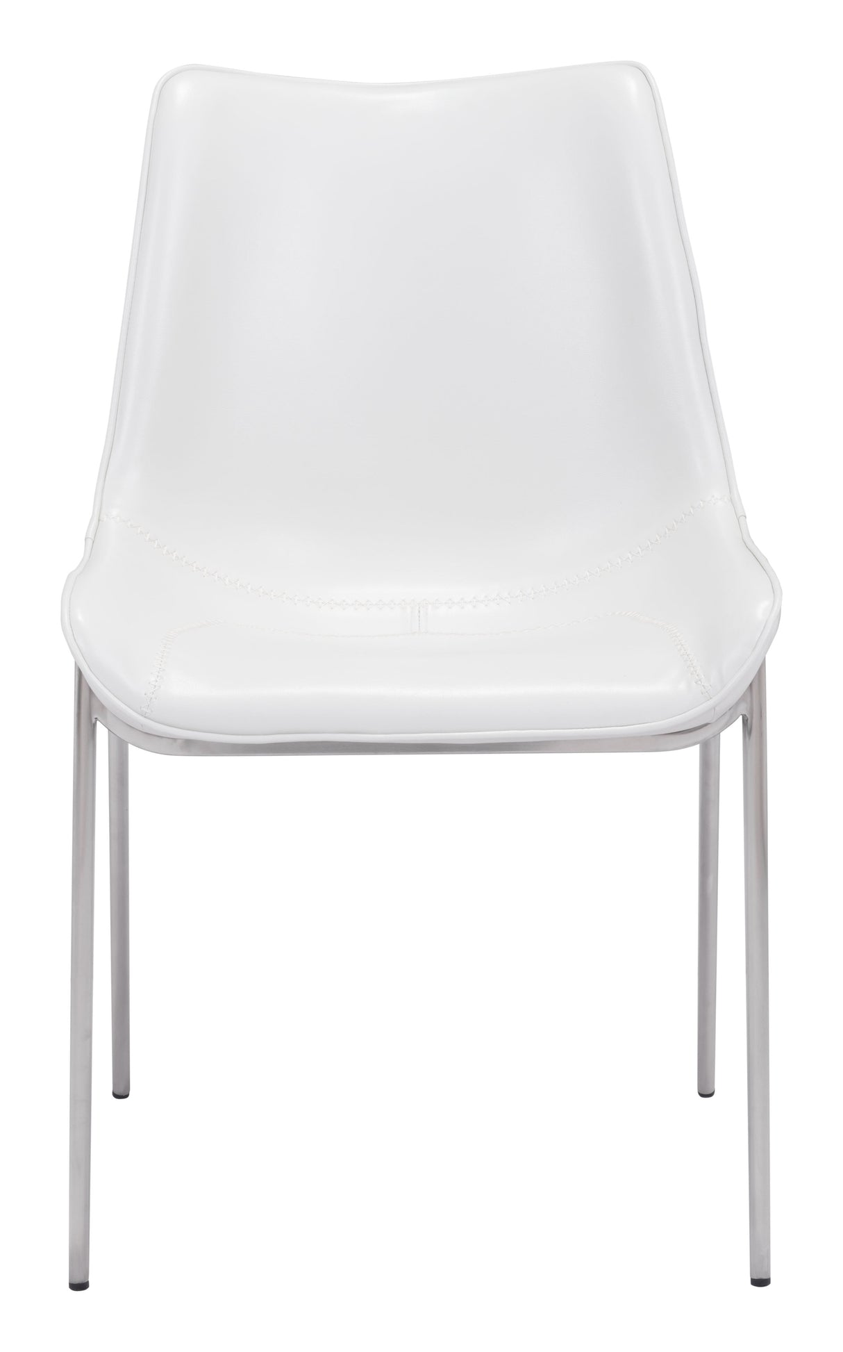 Magnus White & Silver Dining Chair (Set of 2) by Zuomod at Eve Furniture