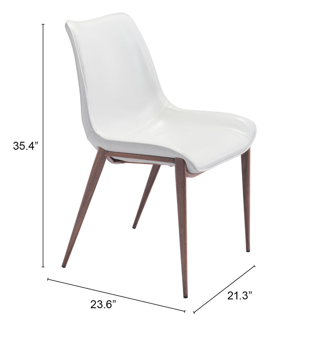Magnus White & Walnut Dining Chair (Set of 2) by Zuomod at Eve Furniture