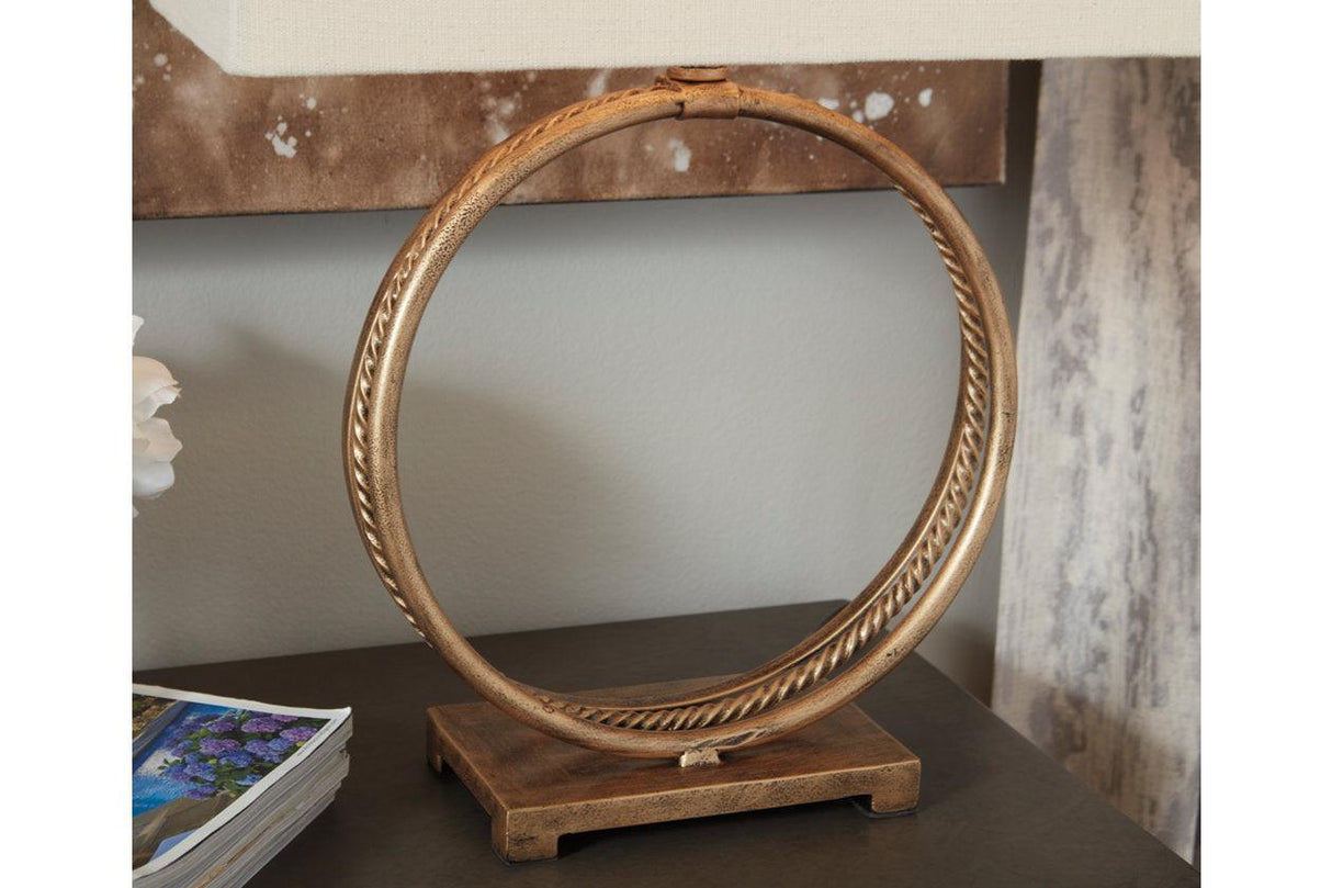 Mahala Antique Gold Finish Table Lamp by Ashley at Eve Furniture