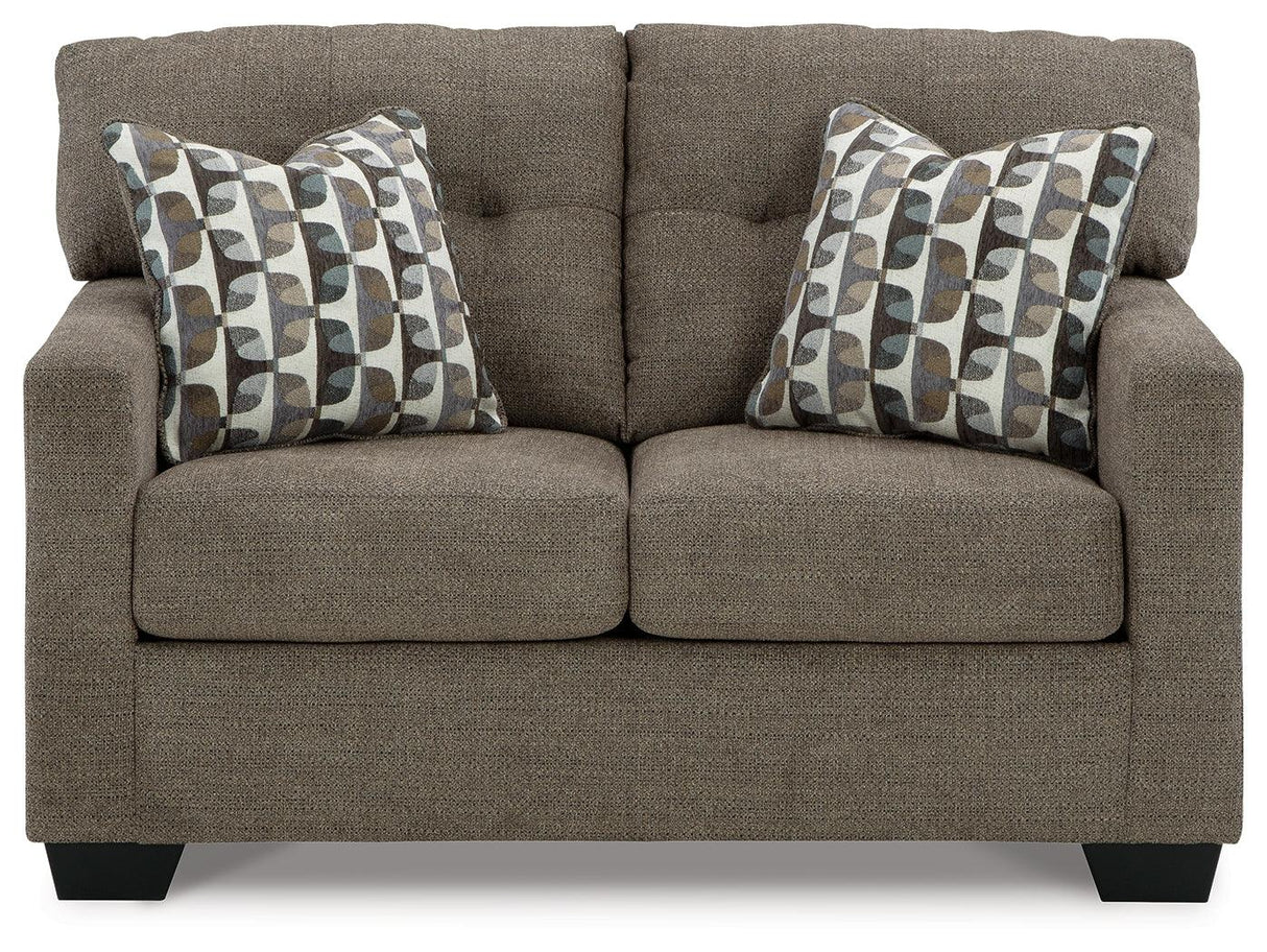 Mahoney Chocolate Loveseat by Ashley at Eve Furniture