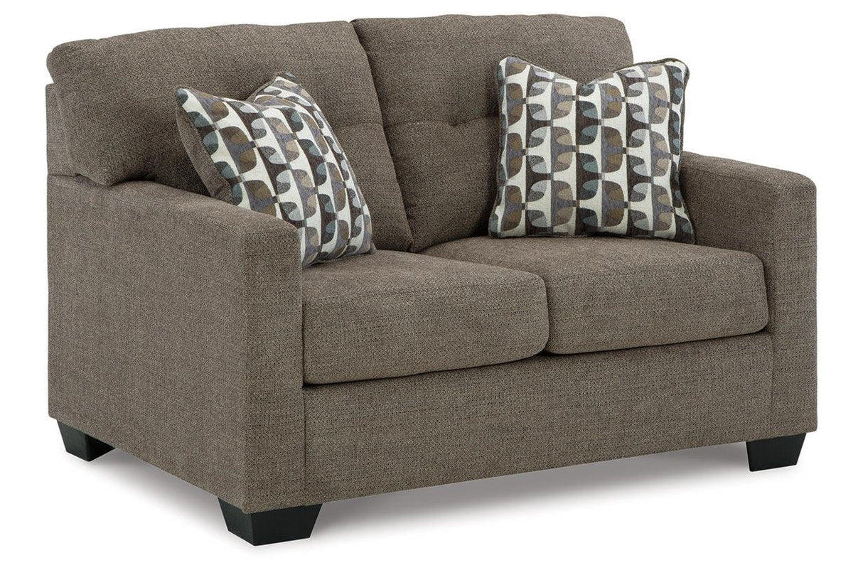 Mahoney Chocolate Sofa and Loveseat by Ashley at Eve Furniture