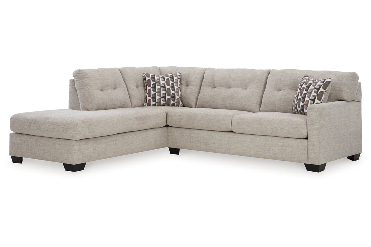Mahoney Pebble 2-Piece Left Arm Facing (Left Arm Facing (LAF)) Chaise Sleeper Sectional by Ashley at Eve Furniture