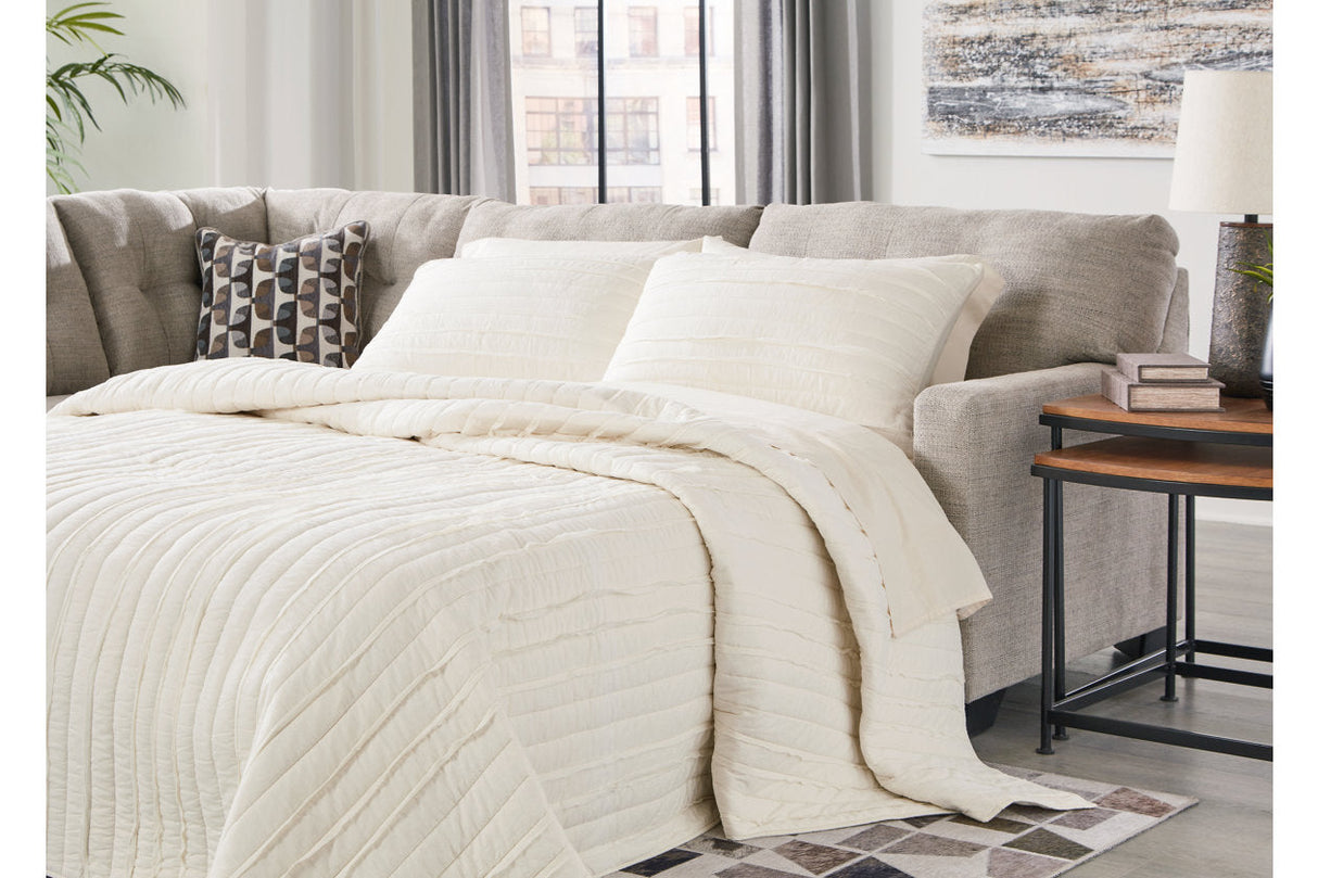 Mahoney Pebble 2-Piece Left Arm Facing (Left Arm Facing (LAF)) Chaise Sleeper Sectional by Ashley at Eve Furniture