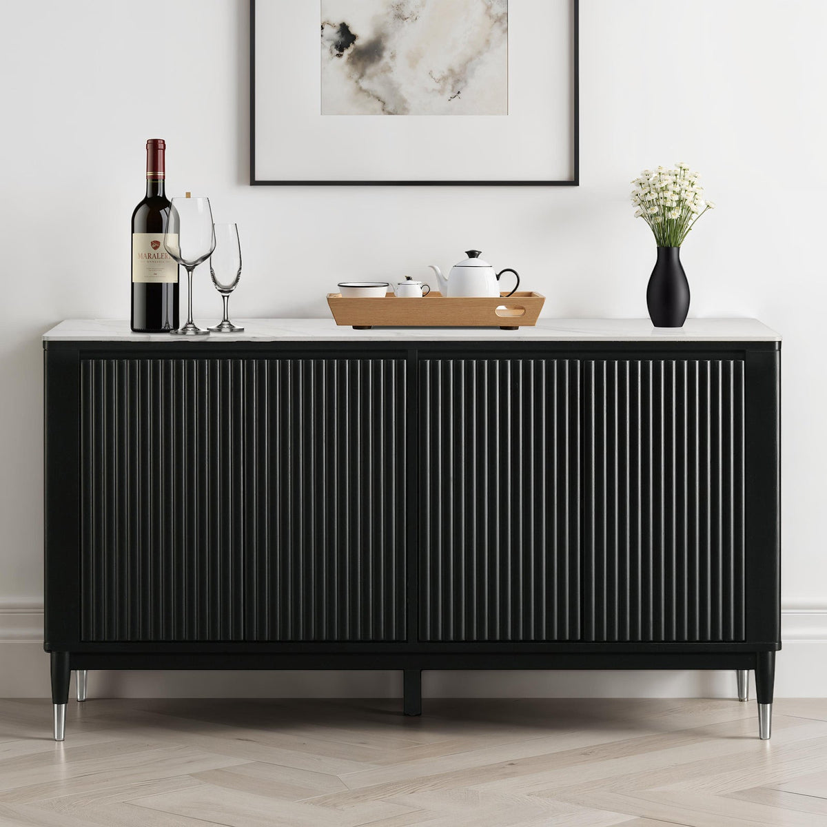 Maidstone Black/White Server by Furniture of America at Eve Furniture