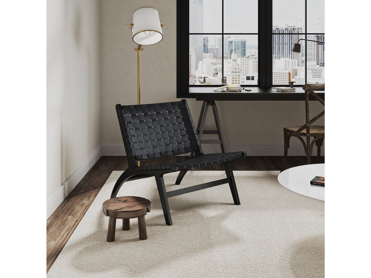 Maintenon Leatherette Accent Chair in Black (set of 2) by Manhattan Comfort at Eve Furniture