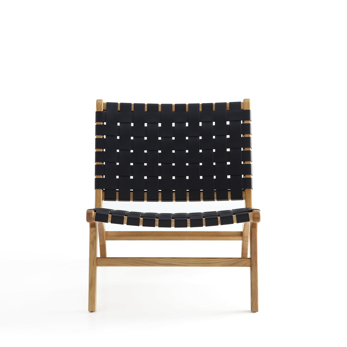 Maintenon Leatherette Accent Chair in Black with Nature Feet (set of 2) by Manhattan Comfort at Eve Furniture