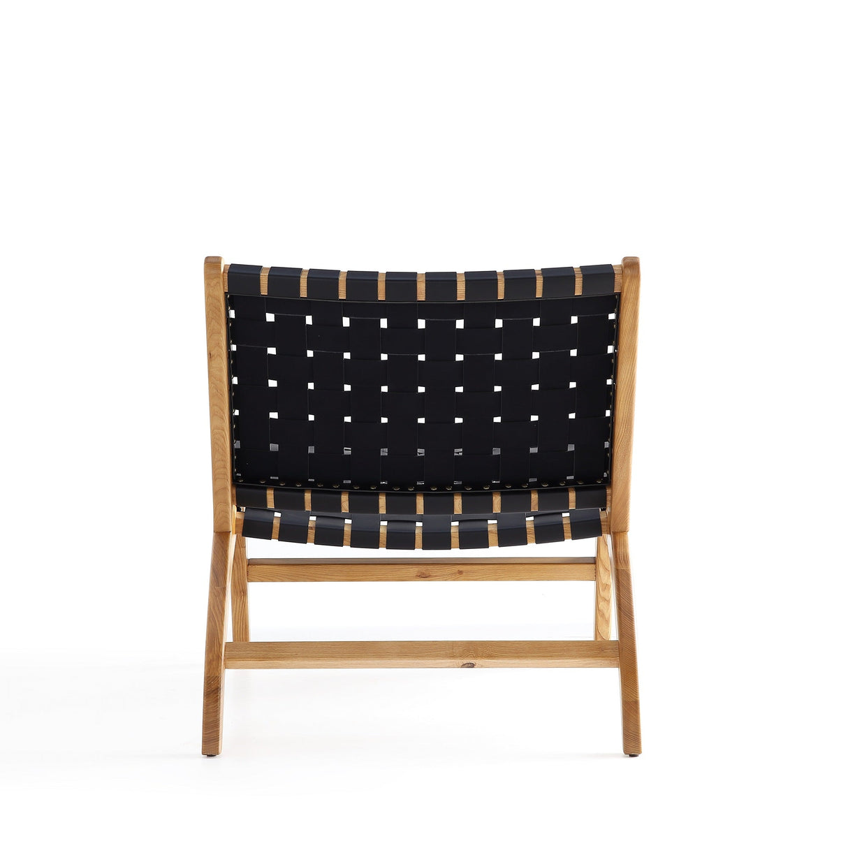 Maintenon Leatherette Accent Chair in Black with Nature Feet (set of 2) by Manhattan Comfort at Eve Furniture