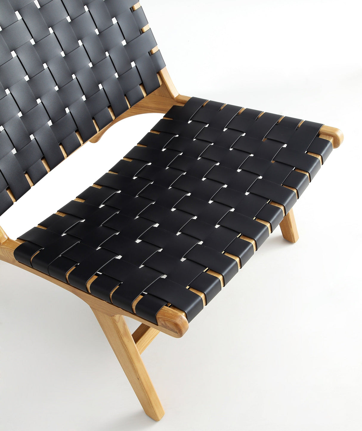 Maintenon Leatherette Accent Chair in Black with Nature Feet (set of 2) by Manhattan Comfort at Eve Furniture