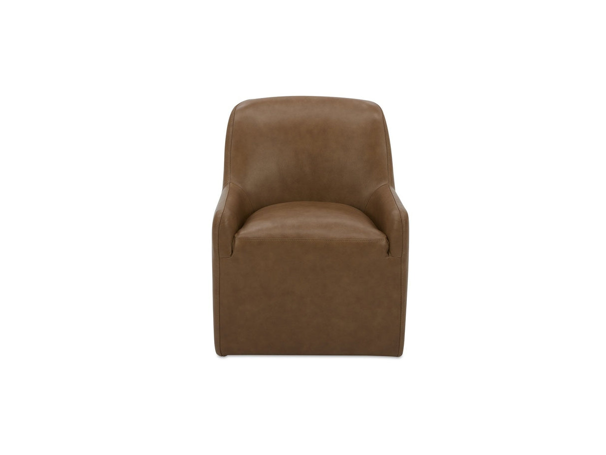 Maisie Tan Rolling Leather Dining Chair by MOES at Eve Furniture