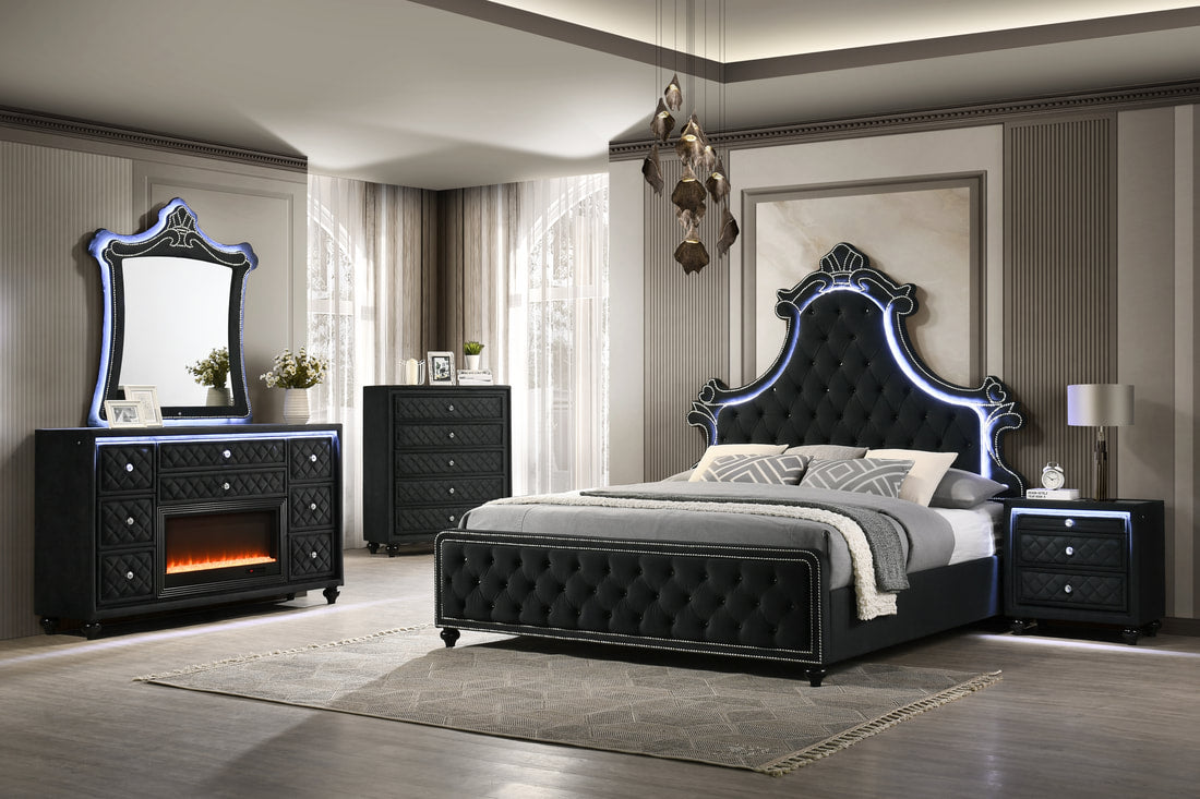 Majesty Black Platform Bedroom Set by Happy Homes at Eve Furniture