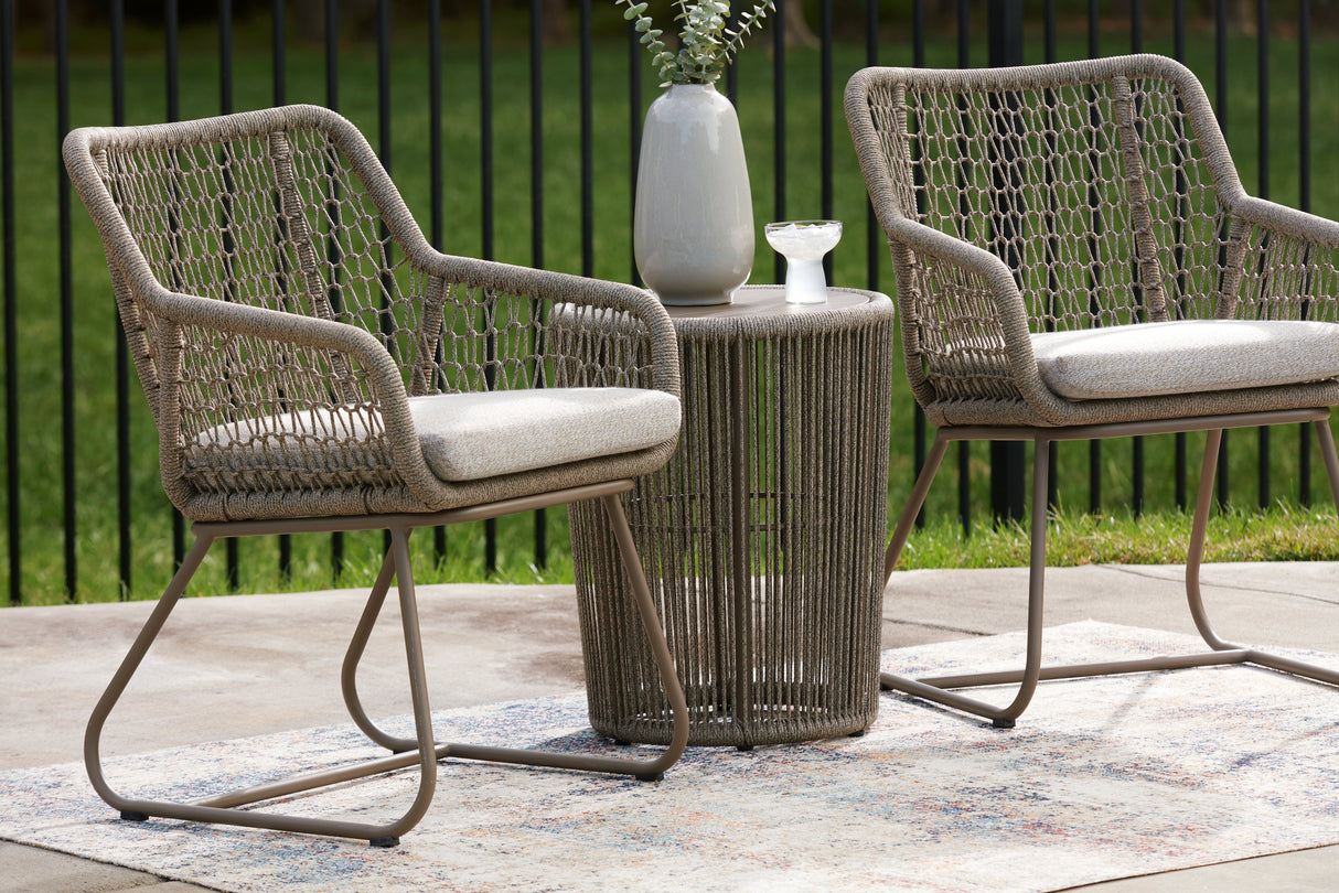 Majors Beach Beige Outdoor Table and 2 Chairs by ASHLEY FURNITURE at Eve Furniture